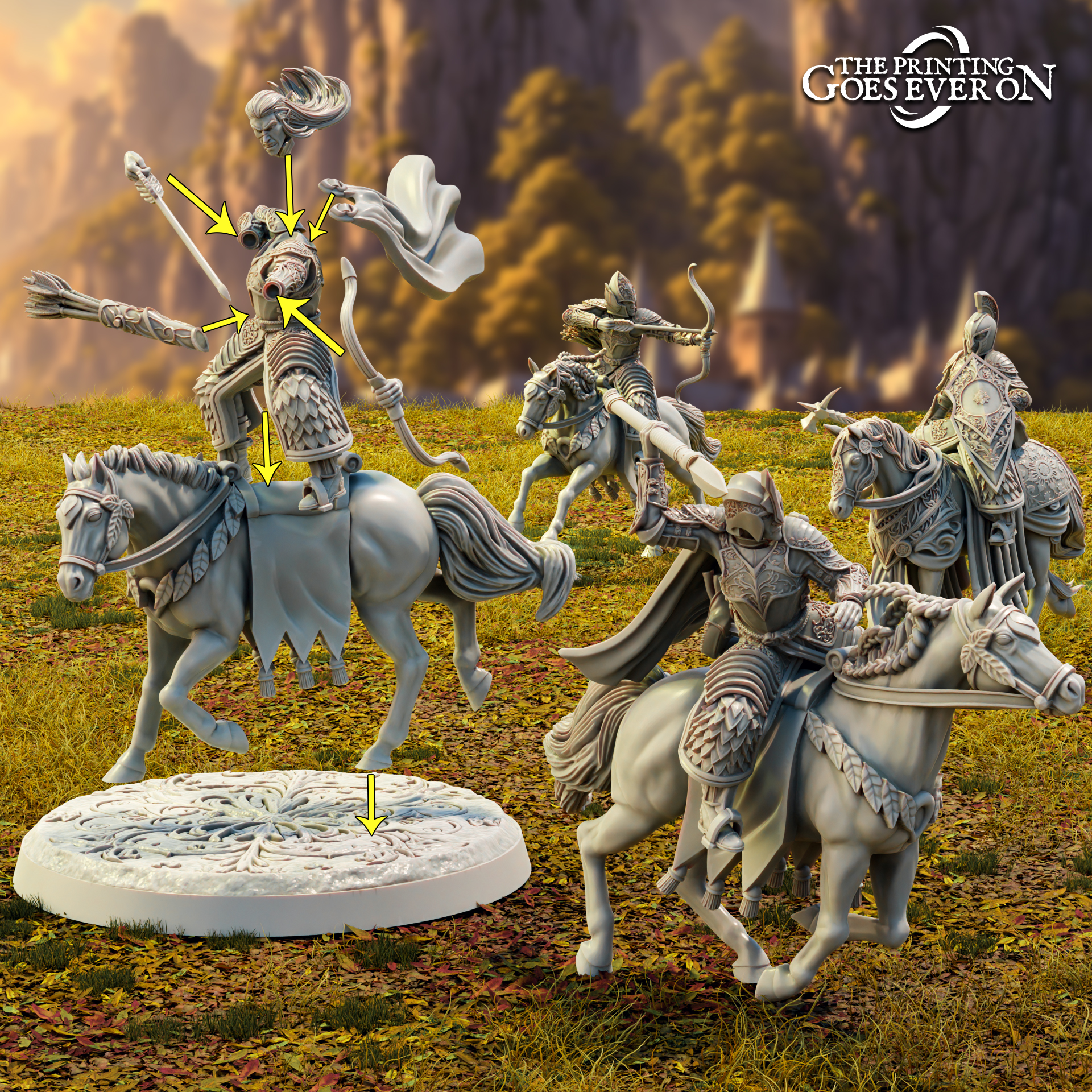 Modular Brightwood Elf Knights - Presupported