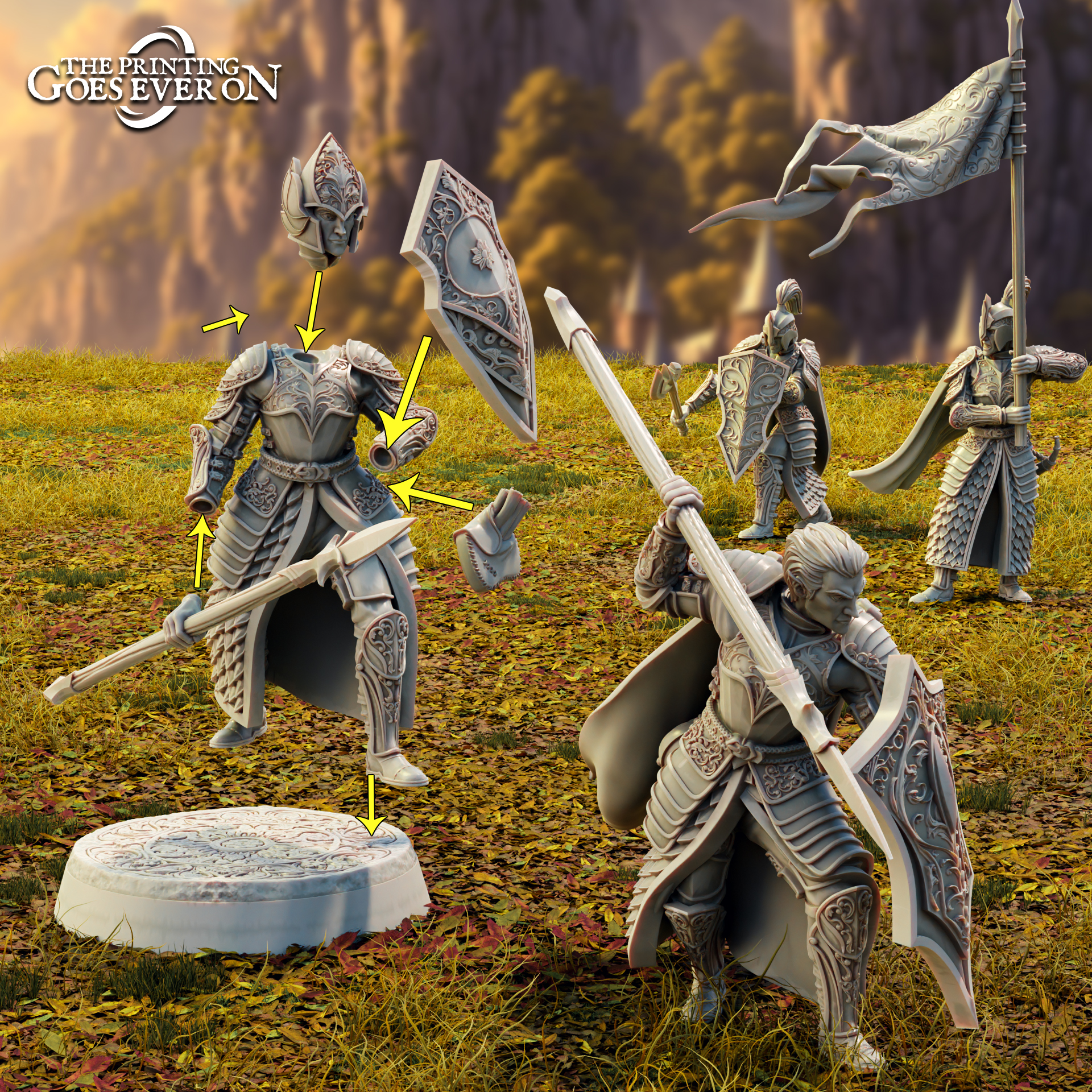 Modular Brightwood Elf Spearmen - Presupported