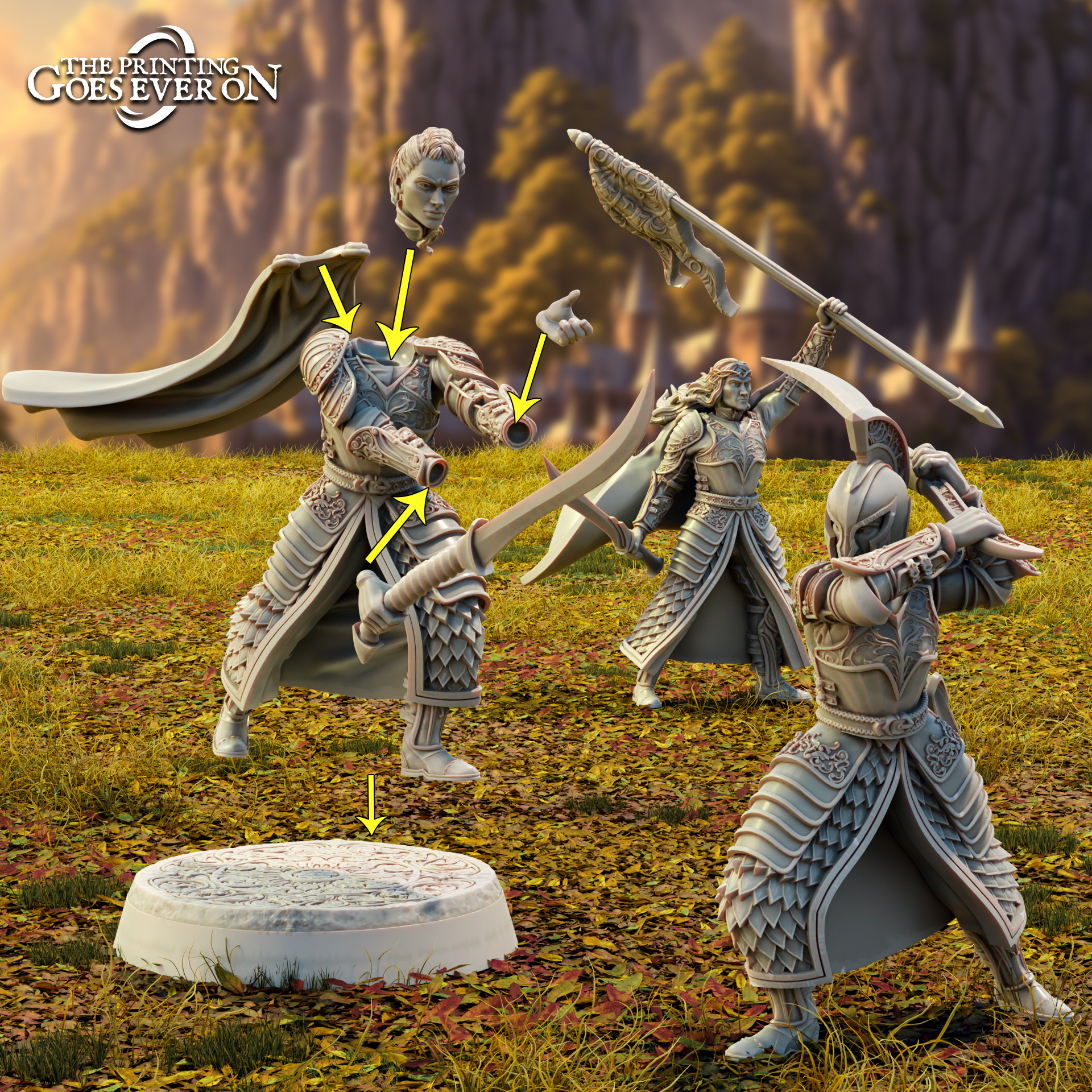 Modular Brightwood Elf Swordsmen - Presupported