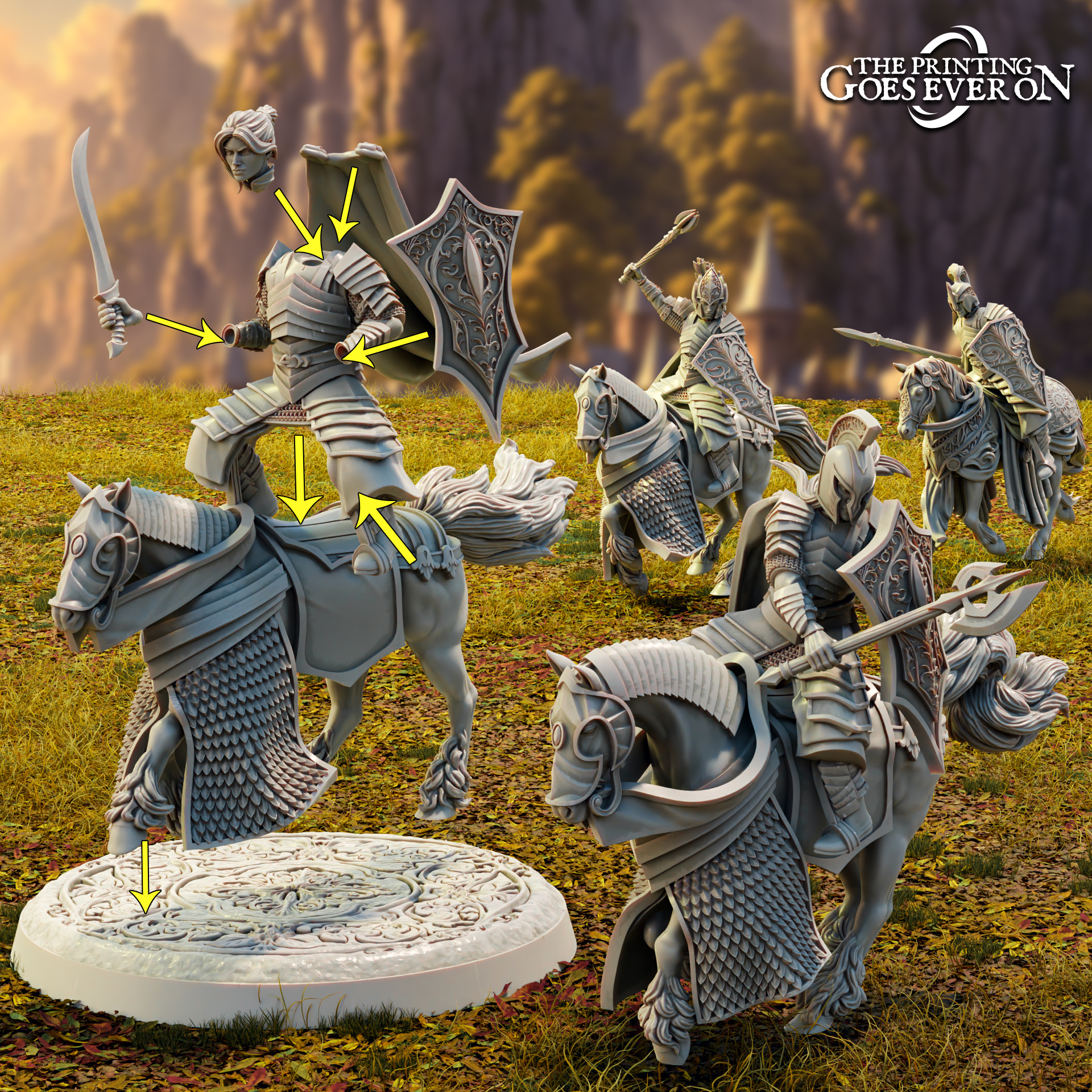 Modular High Elf Knights - Presupported