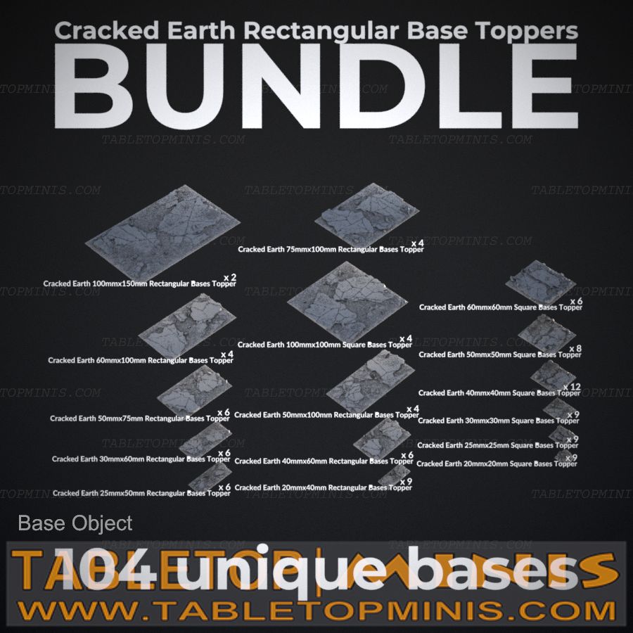 Cracked Earth Rectangular Base Toppers Bundle