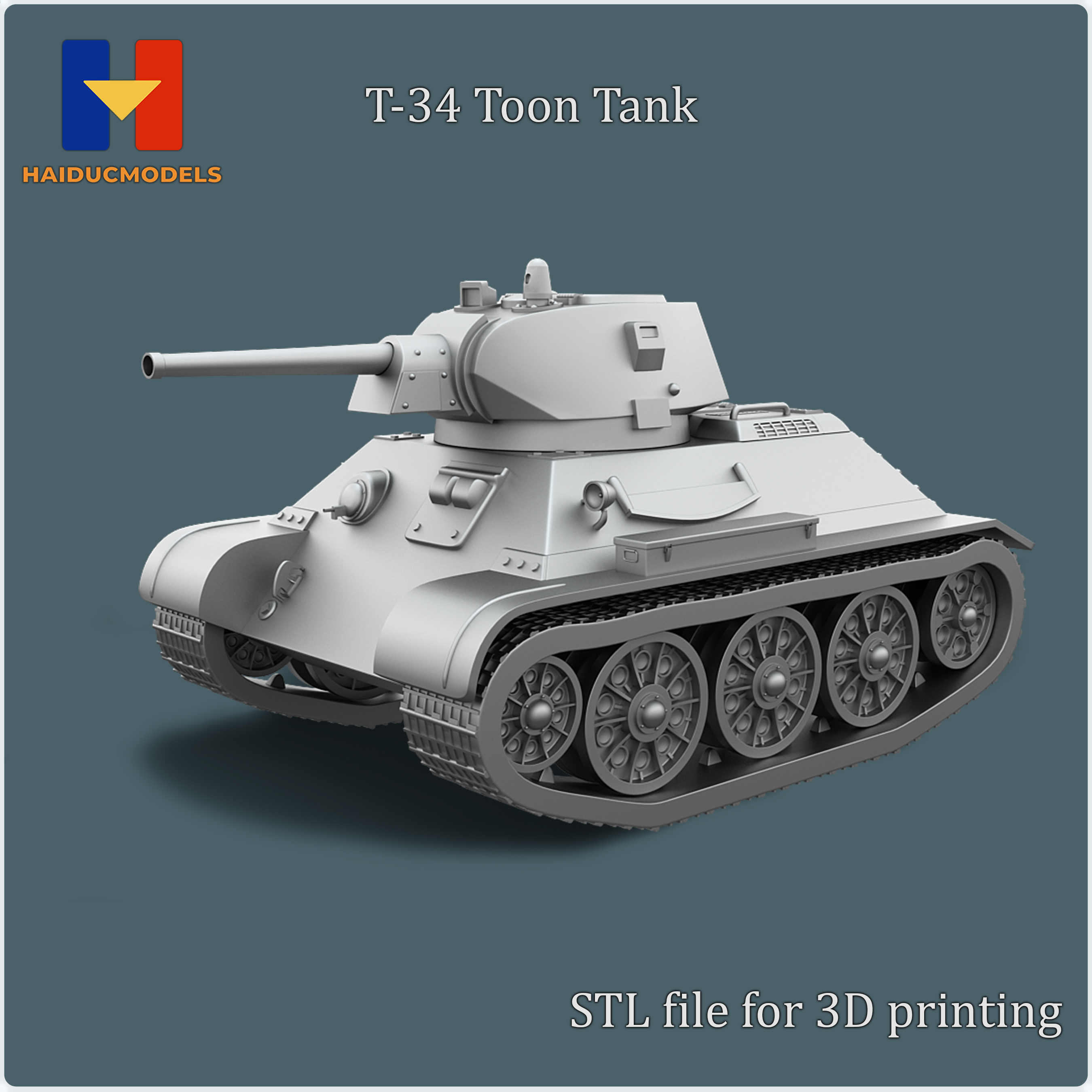 T-34 Toon Tank 3D print model STL
