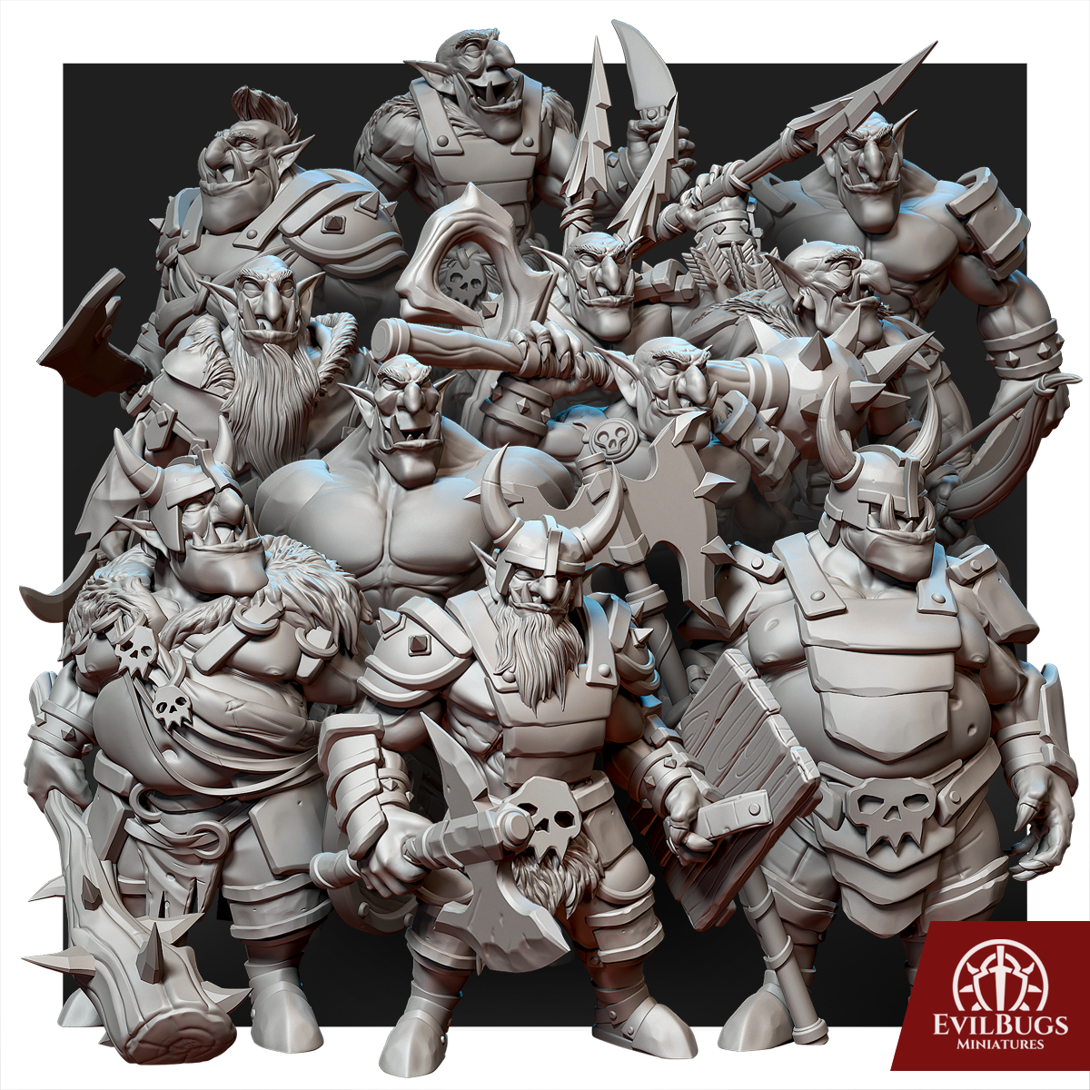 Bonecrusher Tribe Warriors ( 11 Battle Orcs ) 32mm