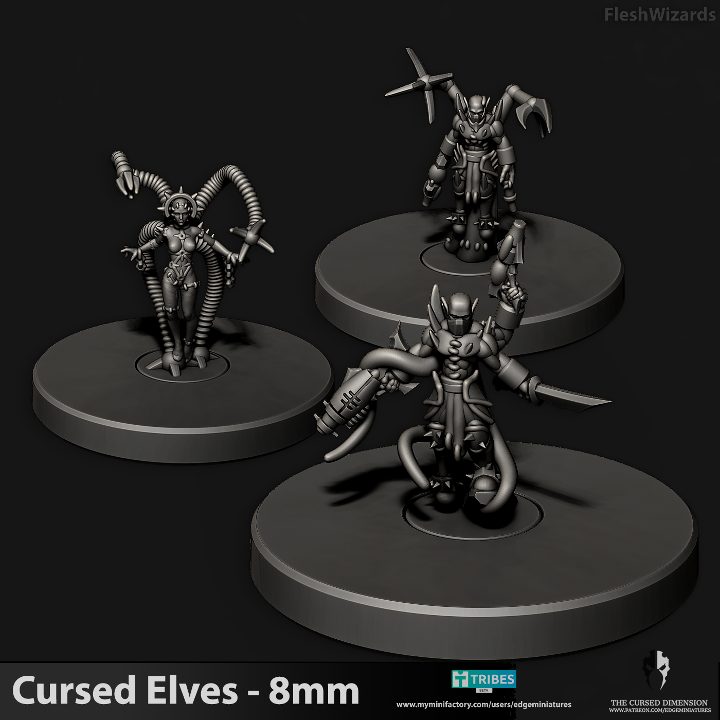 Flesh Wizards - Cursed Elves - 8mm