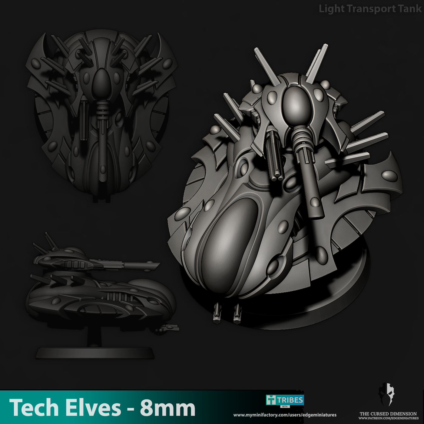 Light Transport Tank - Tech Elves - 8mm