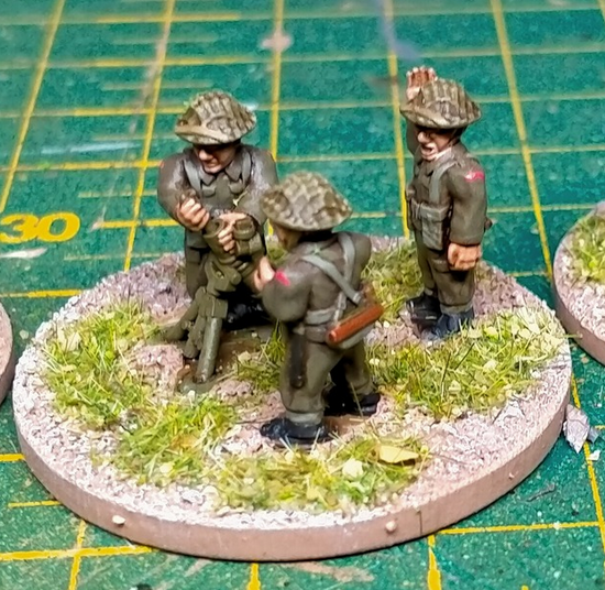British WW2 2 & 3-inch Mortars & Crews (1939-45) with & without Respirators WWII-GB-5