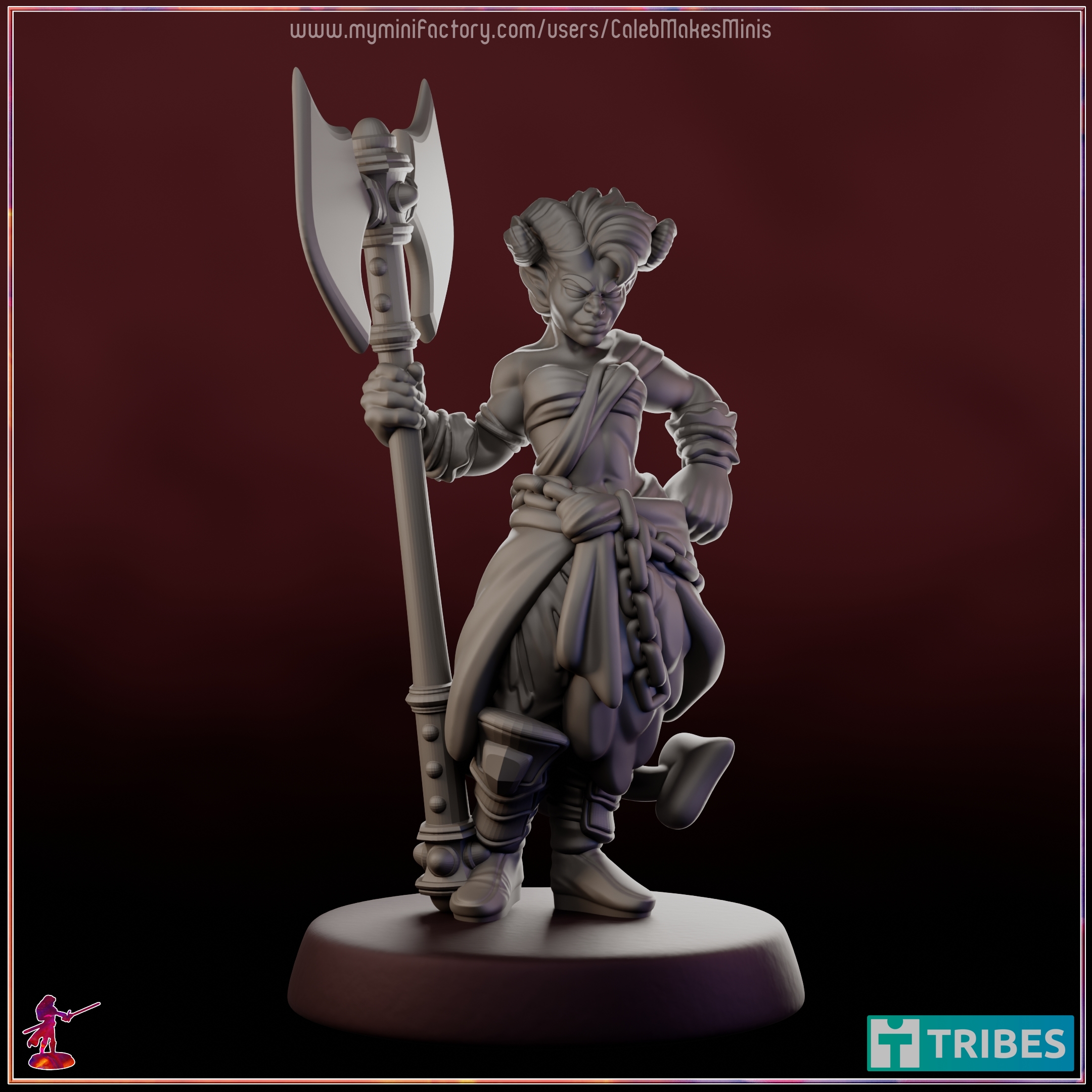 "Hosanna" - Tiefling Barbarian (Path of the Zealot) [PRE-SUPPORTED] | Warriors Series