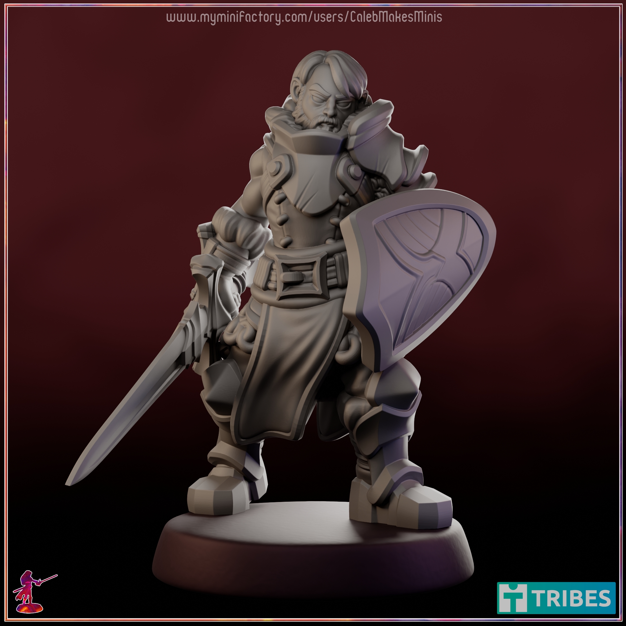 "Marcus Redcliffe" - Human Fighter (Champion) [PRE-SUPPORTED] | Warriors Series