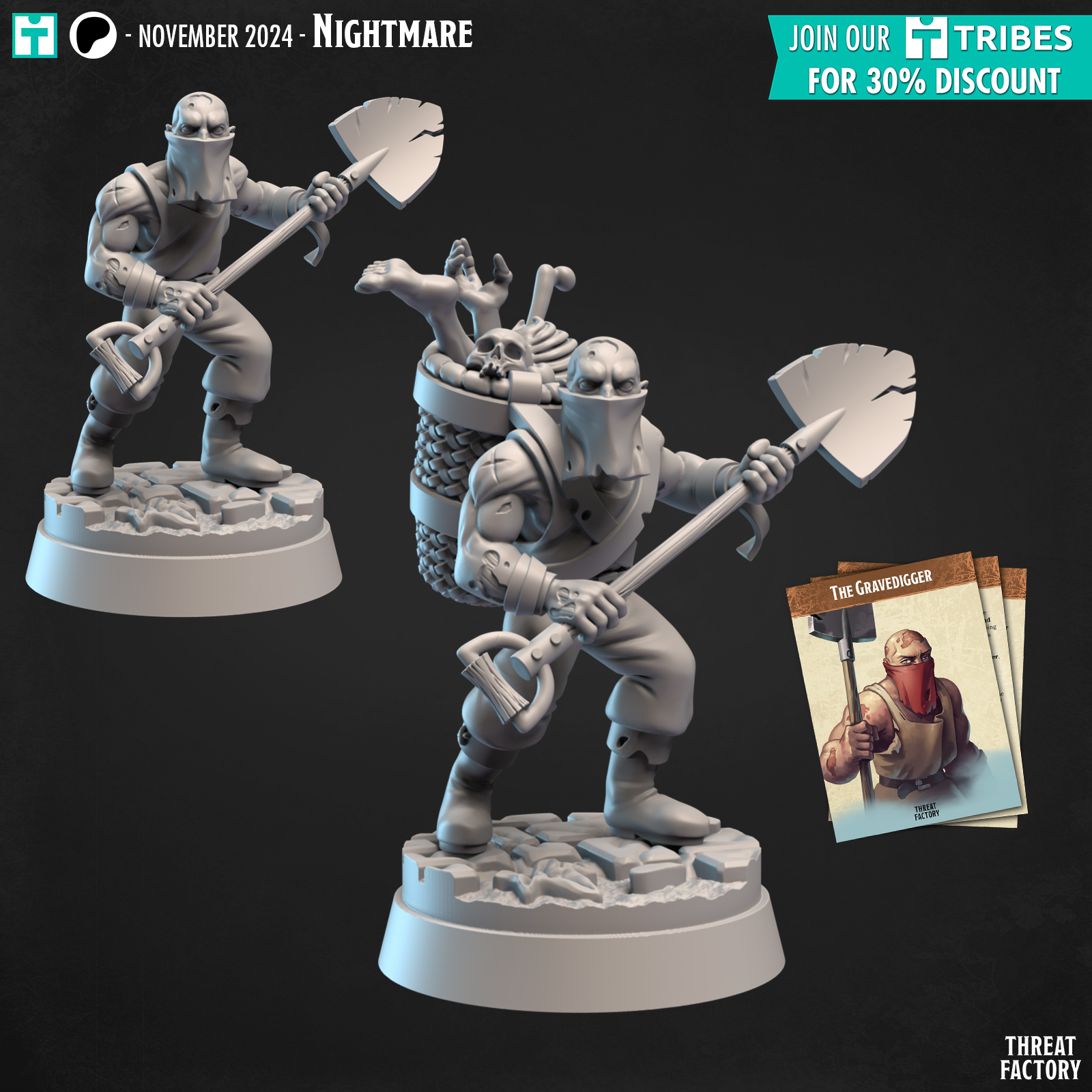 Human gravedigger (with & without his bag)