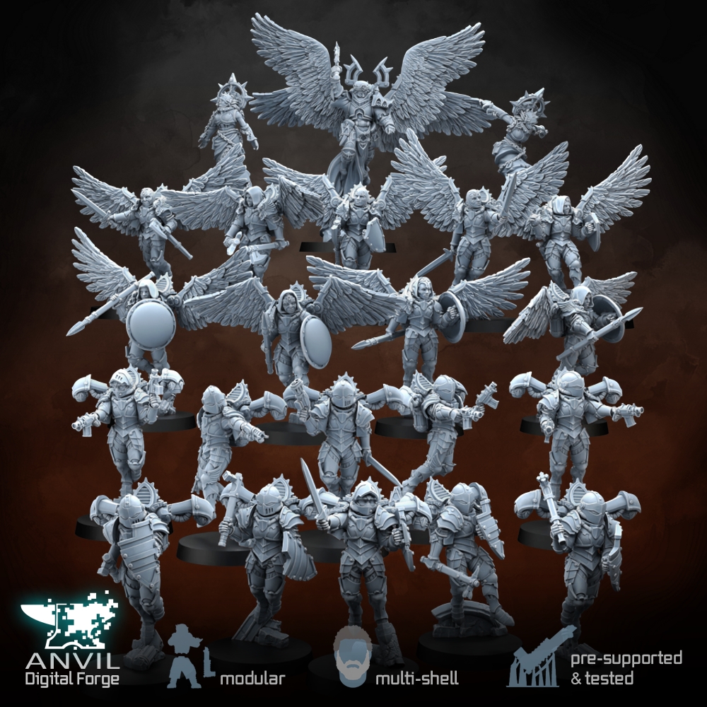 Daughters of the Burning Rose Flying Infantry - Modular Infantry for Skirmish Tabletop Wargames