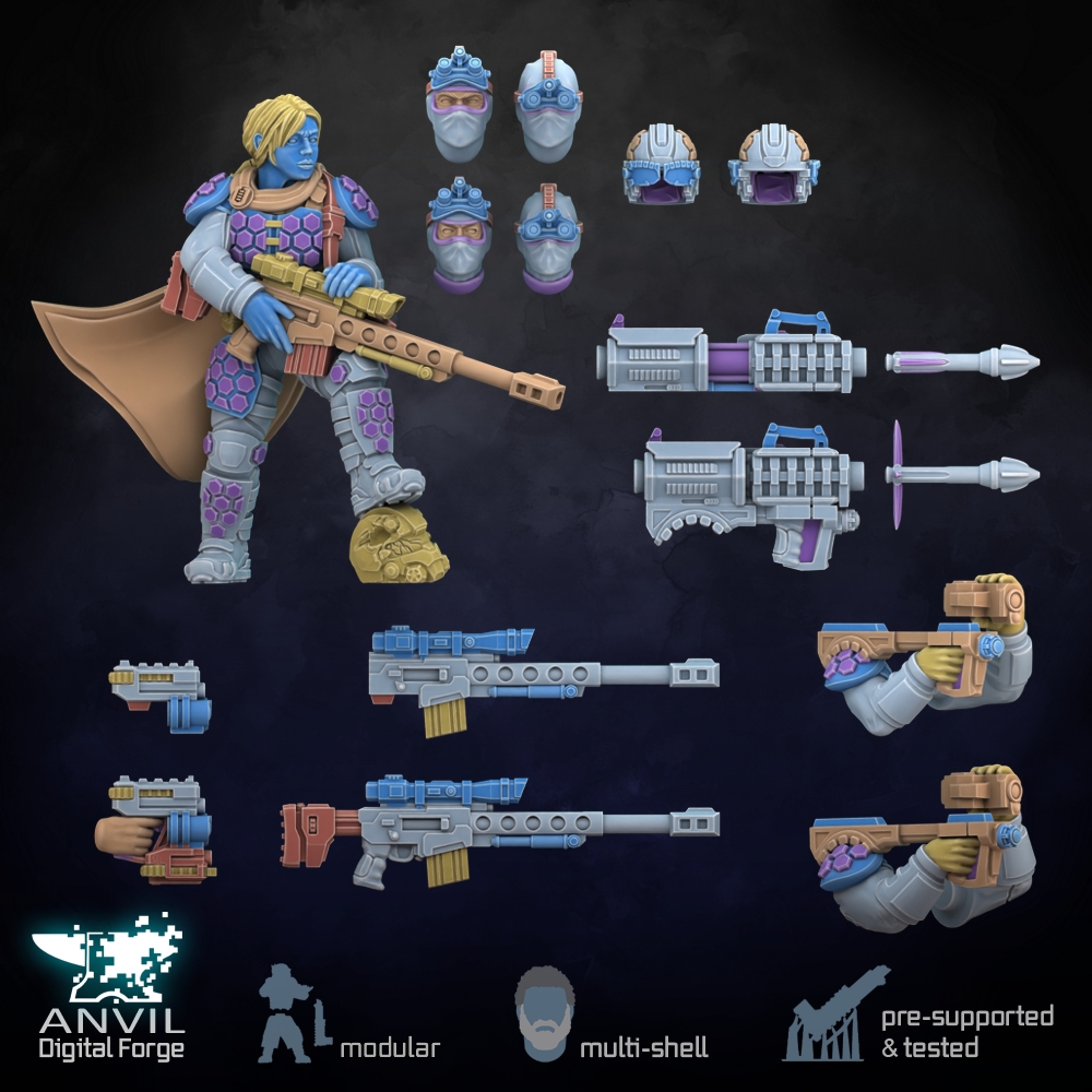 Spectre Operatives Bonus Pack (Unity Council Afterlife) - Modular Infantry for Skirmish Tabletop Wargames