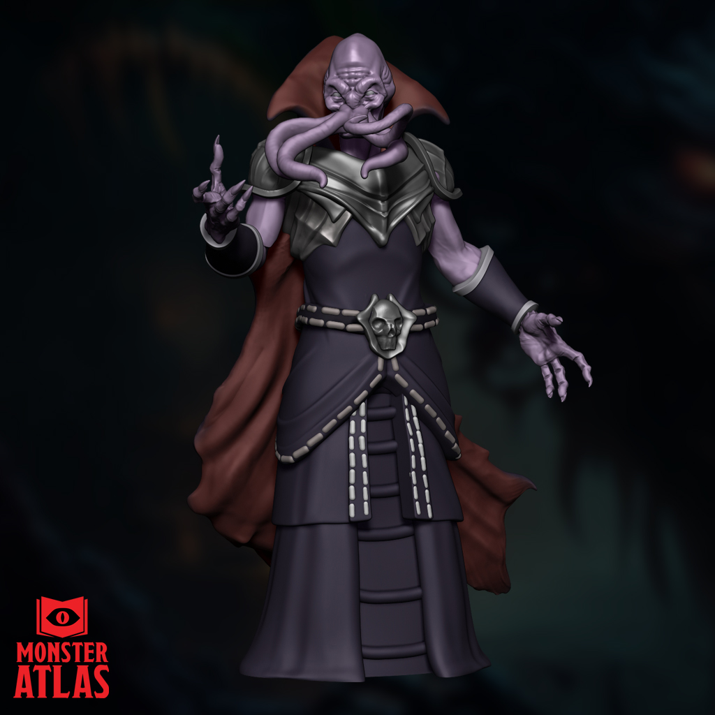 Tentacled Psychic Horror | Mind Devourer | Eldritch Aberration | DnD 5e STL Miniature | 32mm Resin