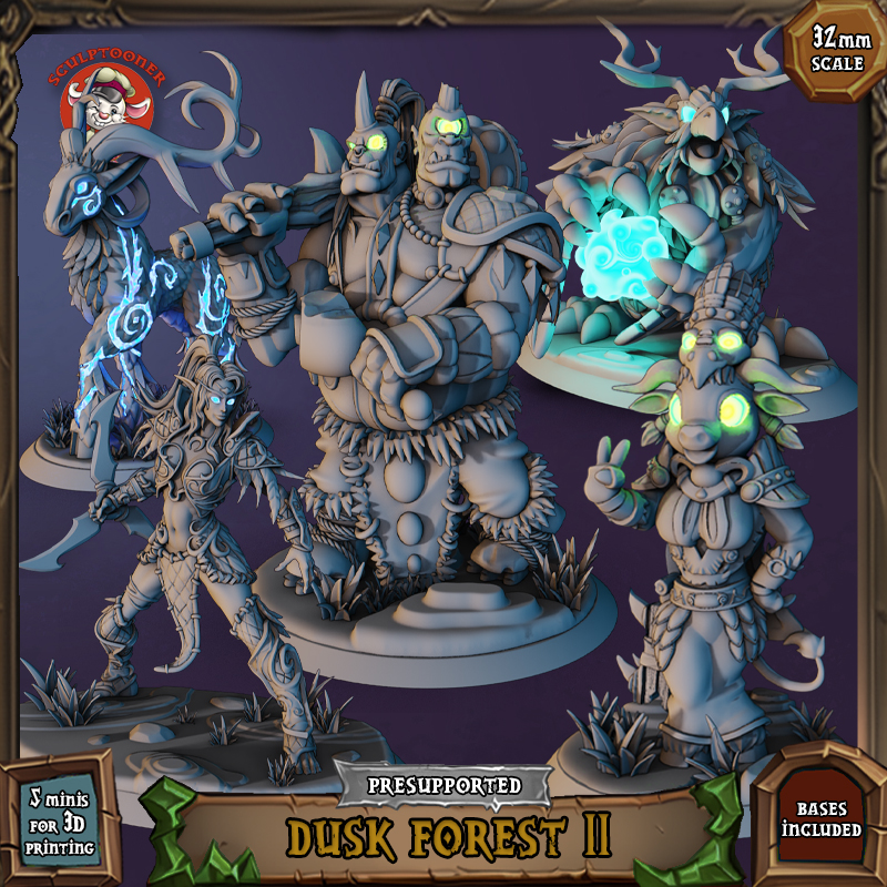 Dusk Forest 2 - 32mm scale pre-supported set