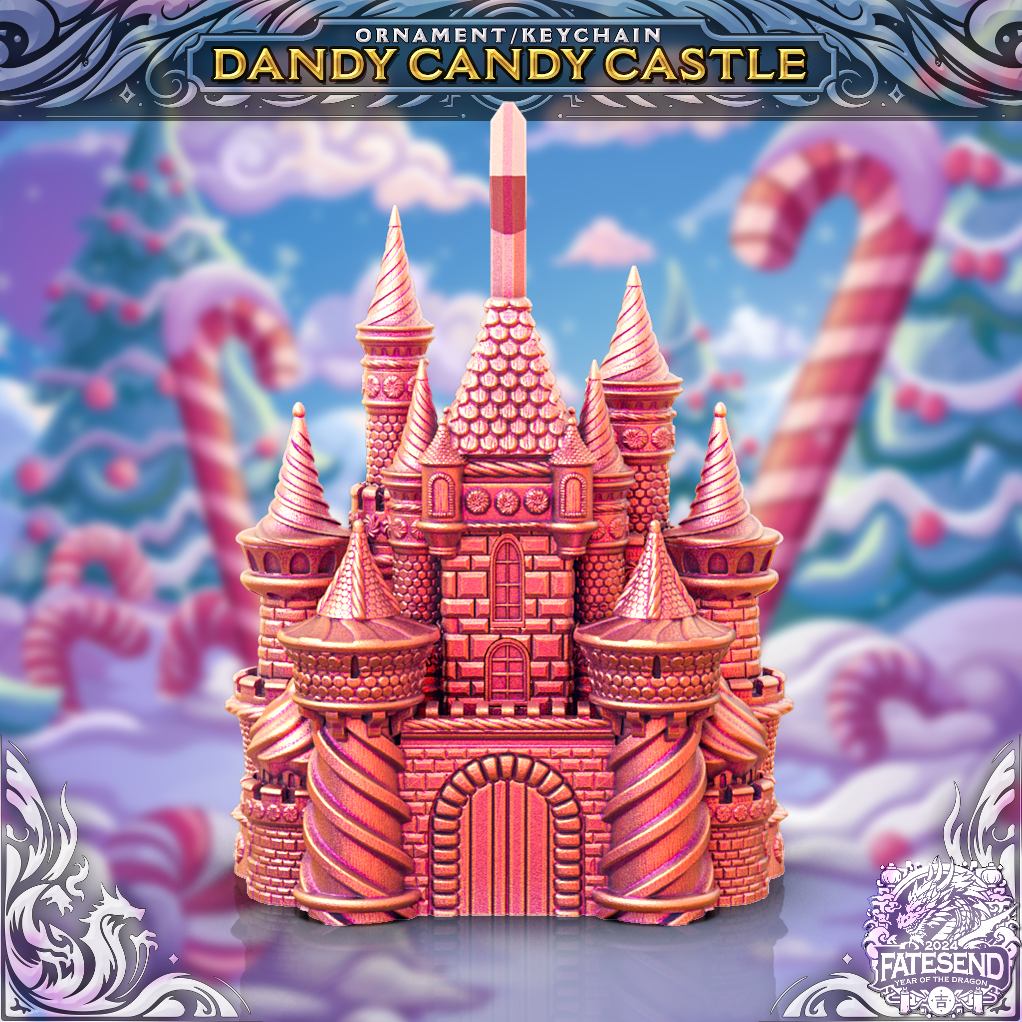 Dandy Candy Castle Ornament - SUPPORT FREE!