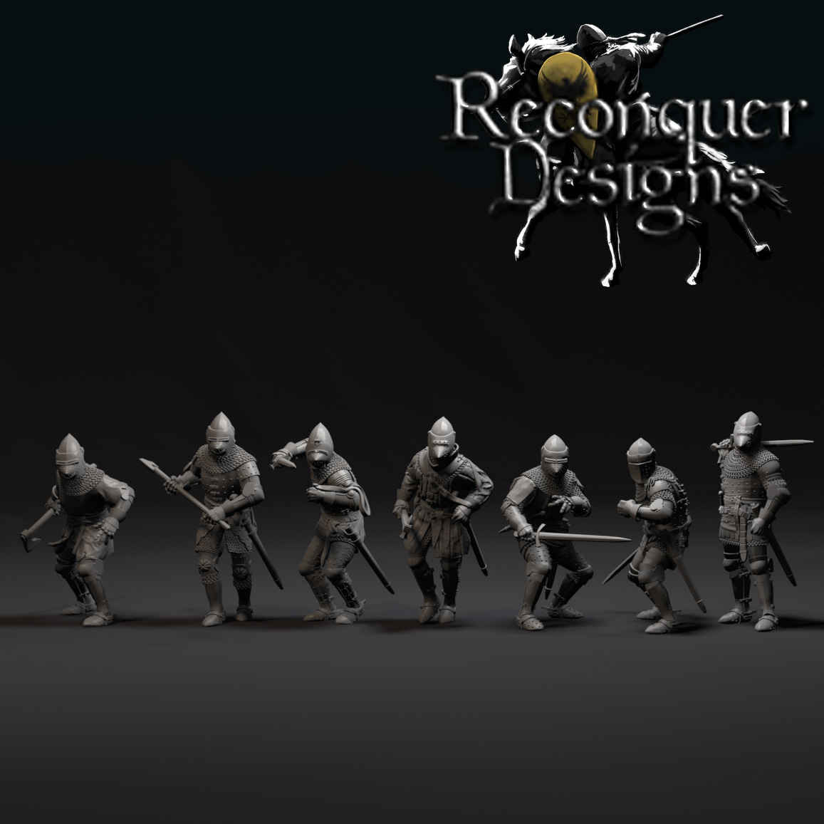 Dismounted late 14th Century men at arms