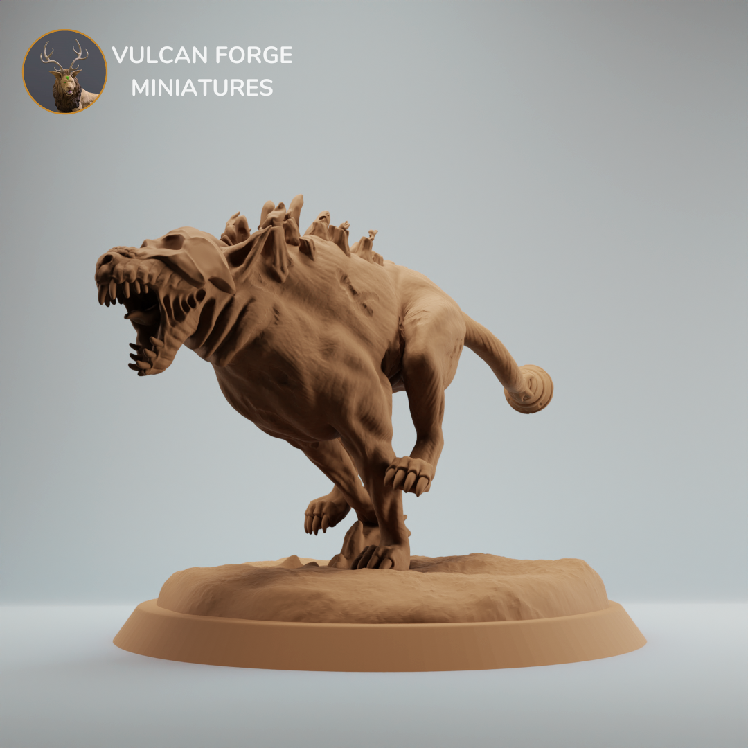 Undead skeleton hound, hellhound running - pre supported