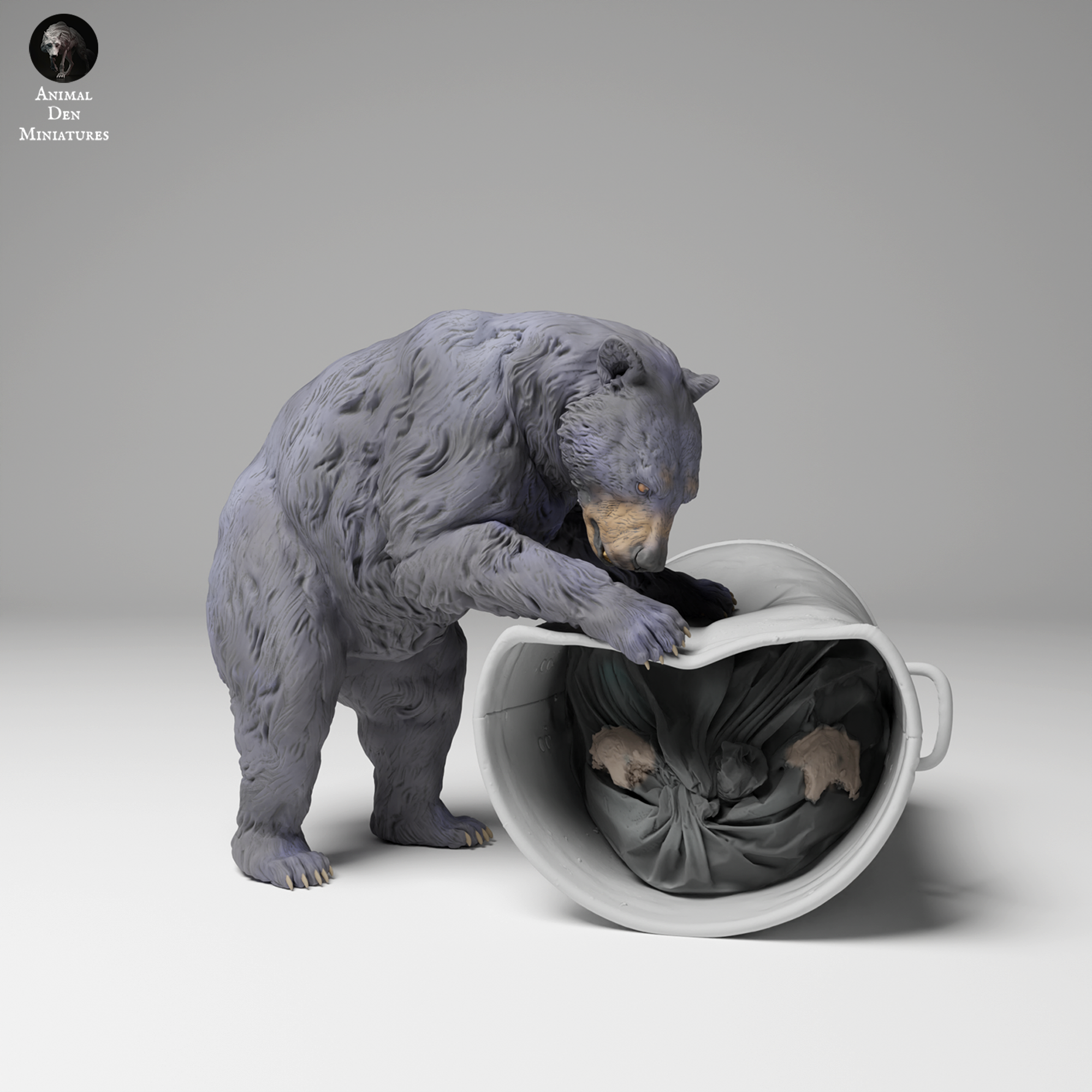 Black Bear Destroys Trash Can