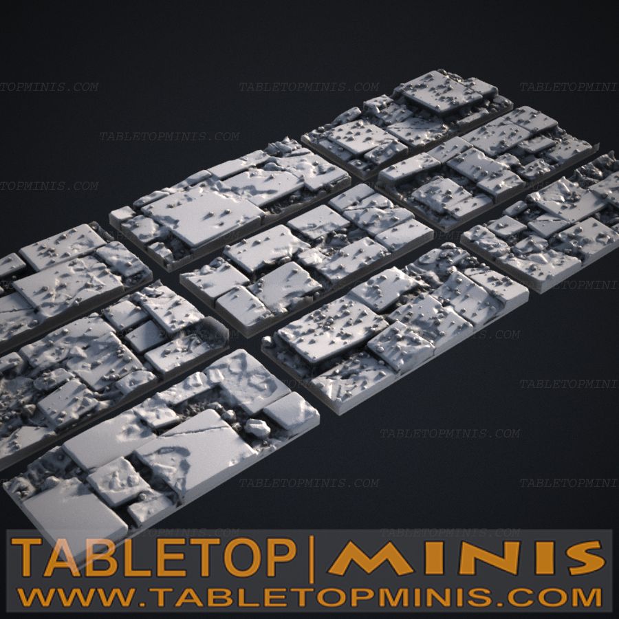 Broken Tile 20mmx40mm Rectangular Base Toppers
