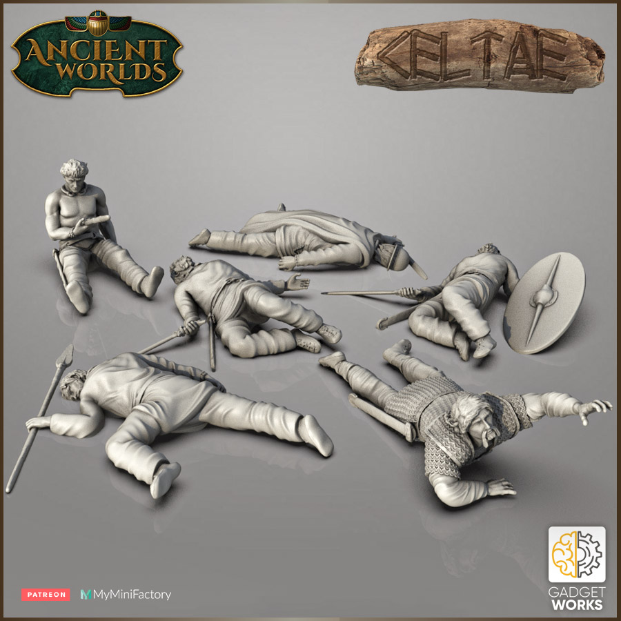 Dead Celt warriors - 6 variations