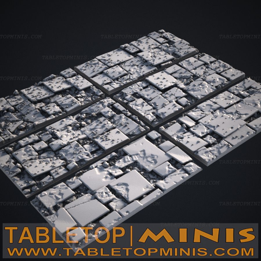 Broken Tile 30mmx60mm Rectangular Base Toppers