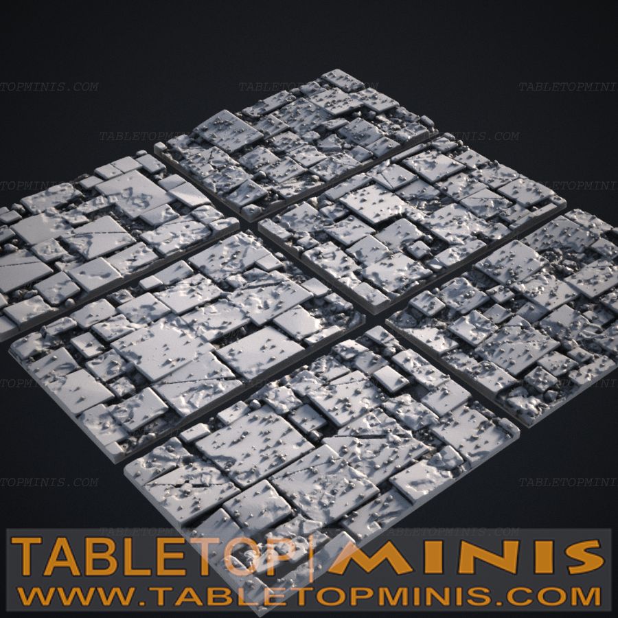 Broken Tile 40mmx60mm Rectangular Base Toppers