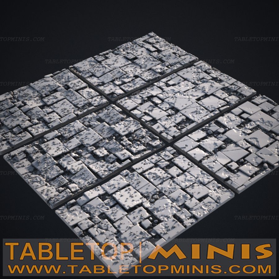 Broken Tile 50mmx75mm Rectangular Base Toppers