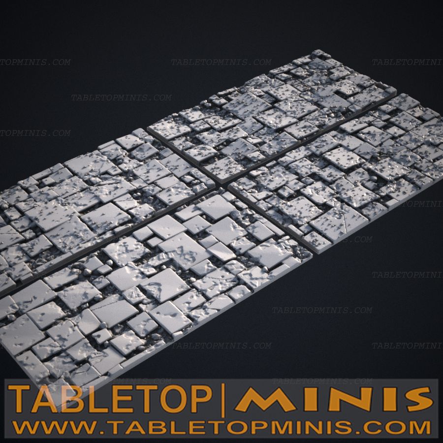 Broken Tile 50mmx100mm Rectangular Base Toppers