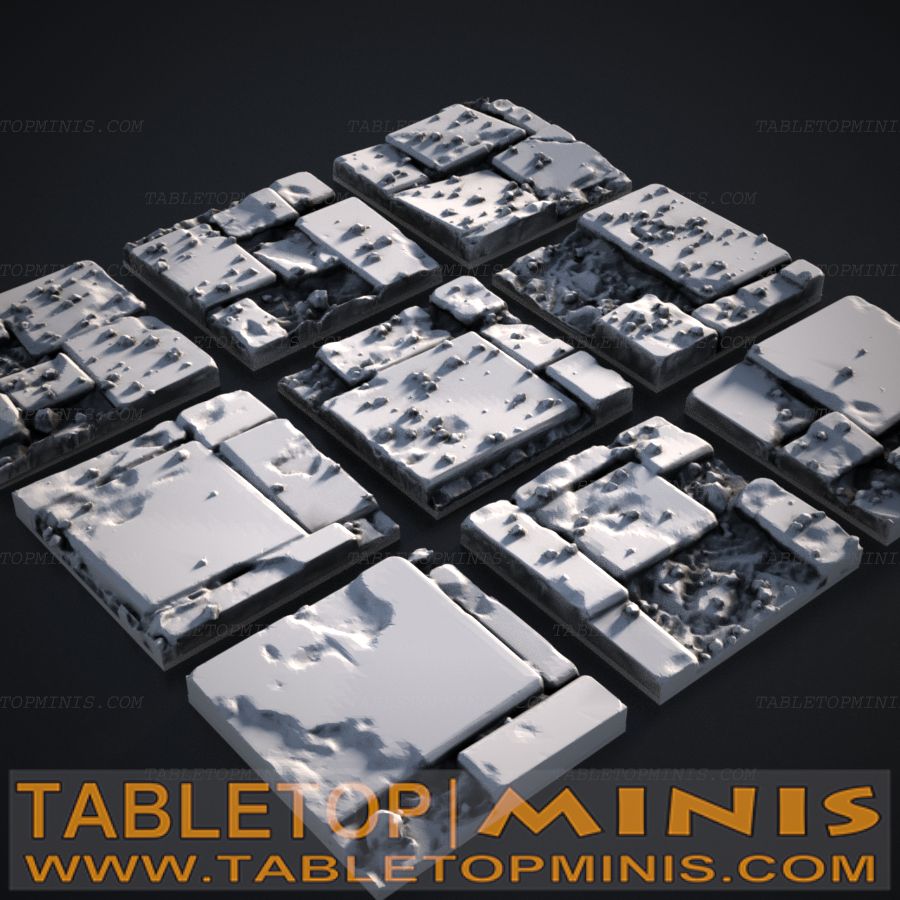 Broken Tile 20mmx20mm Square Base Toppers