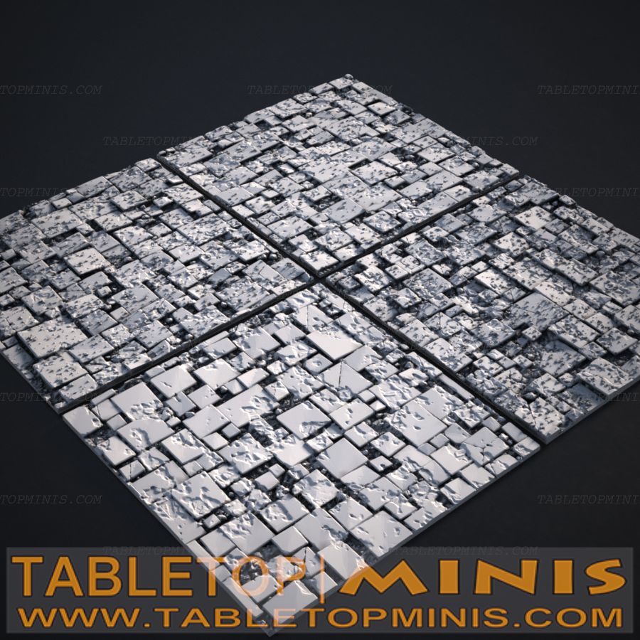 Broken Tile 100mmx100mm Square Base Toppers