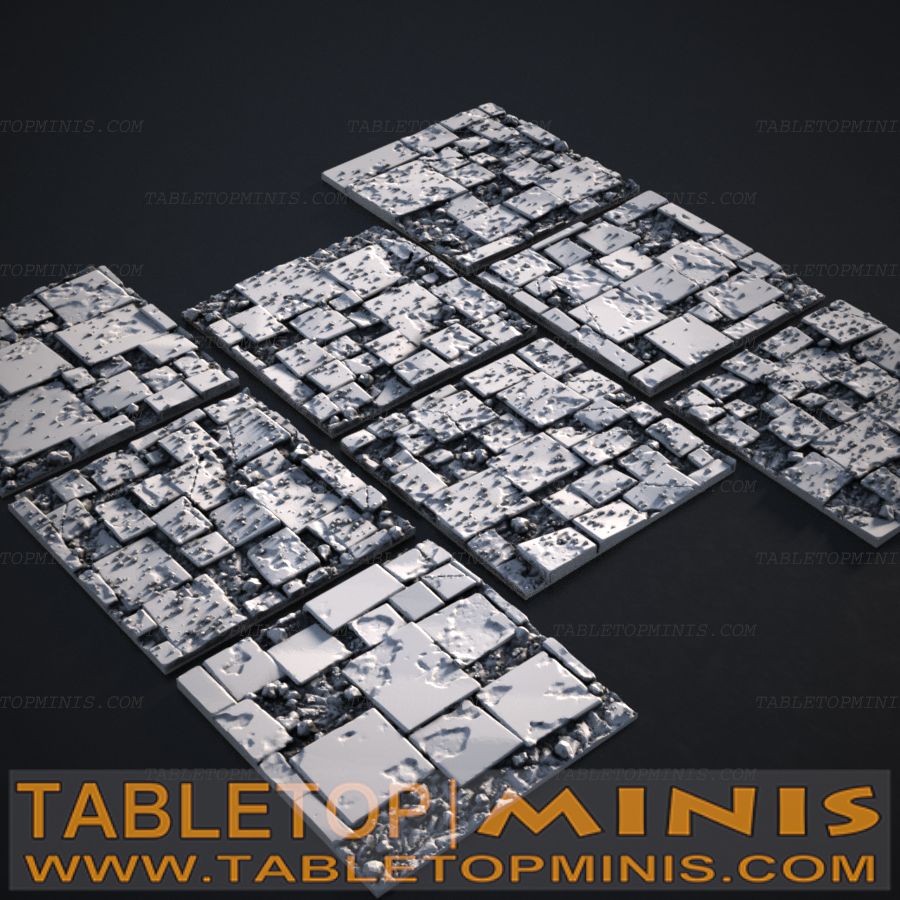 Broken Tile 50mmx50mm Square Base Toppers