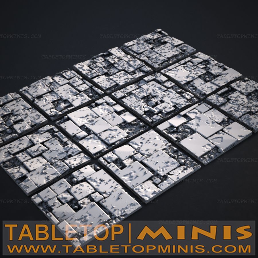 Broken Tile 40mmx40mm Square Base Toppers