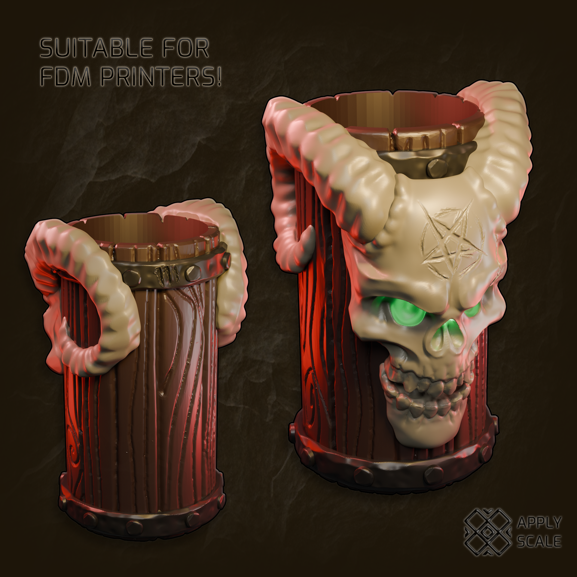 Demon Skull Can Holder Koozie Mug
