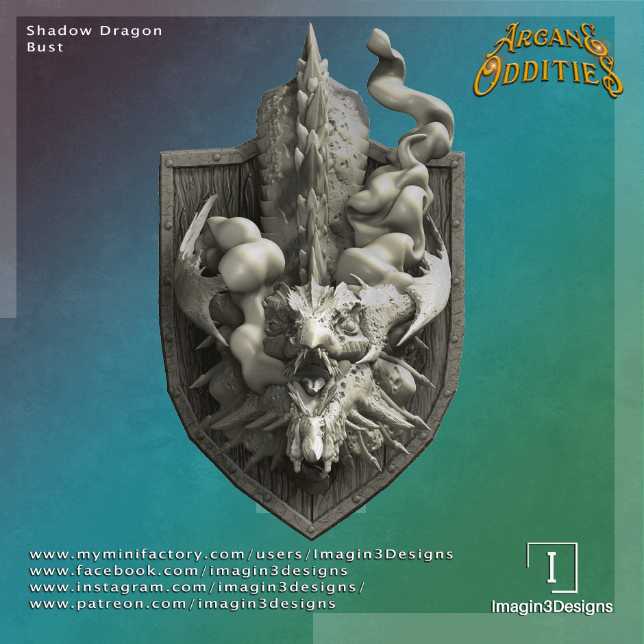 Pre-Supported Shadow Dragon Bust