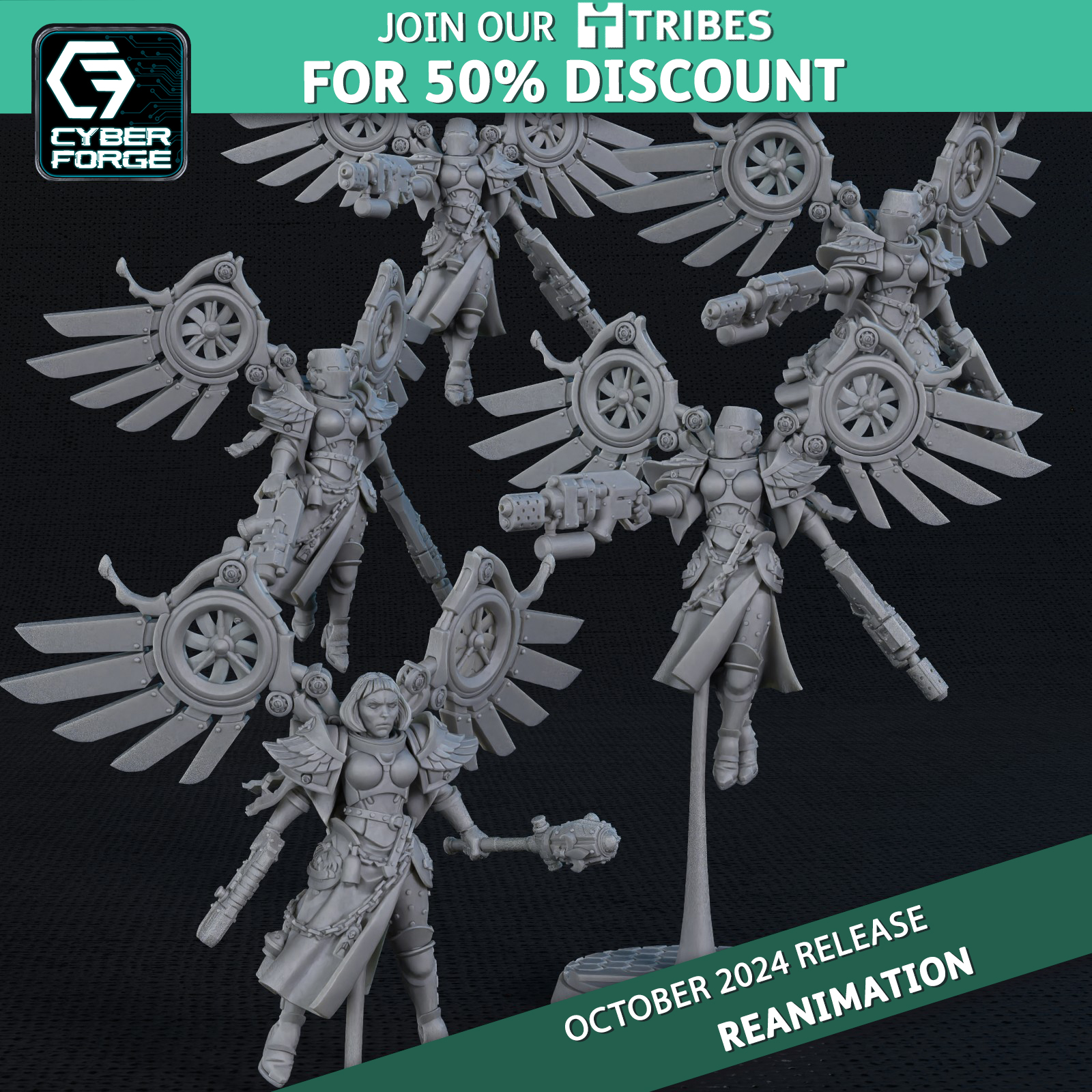 Celestial Sisters Squad - Reanimation- Cyber Forge Miniatures October 2024