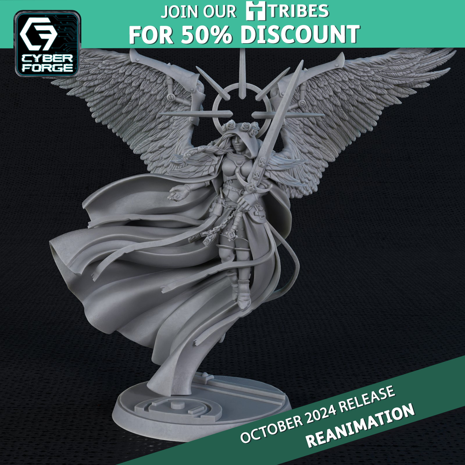 Valkyrie and Handmaidens Sisters Of Battle - Reanimation- Cyber Forge Miniatures October 2024