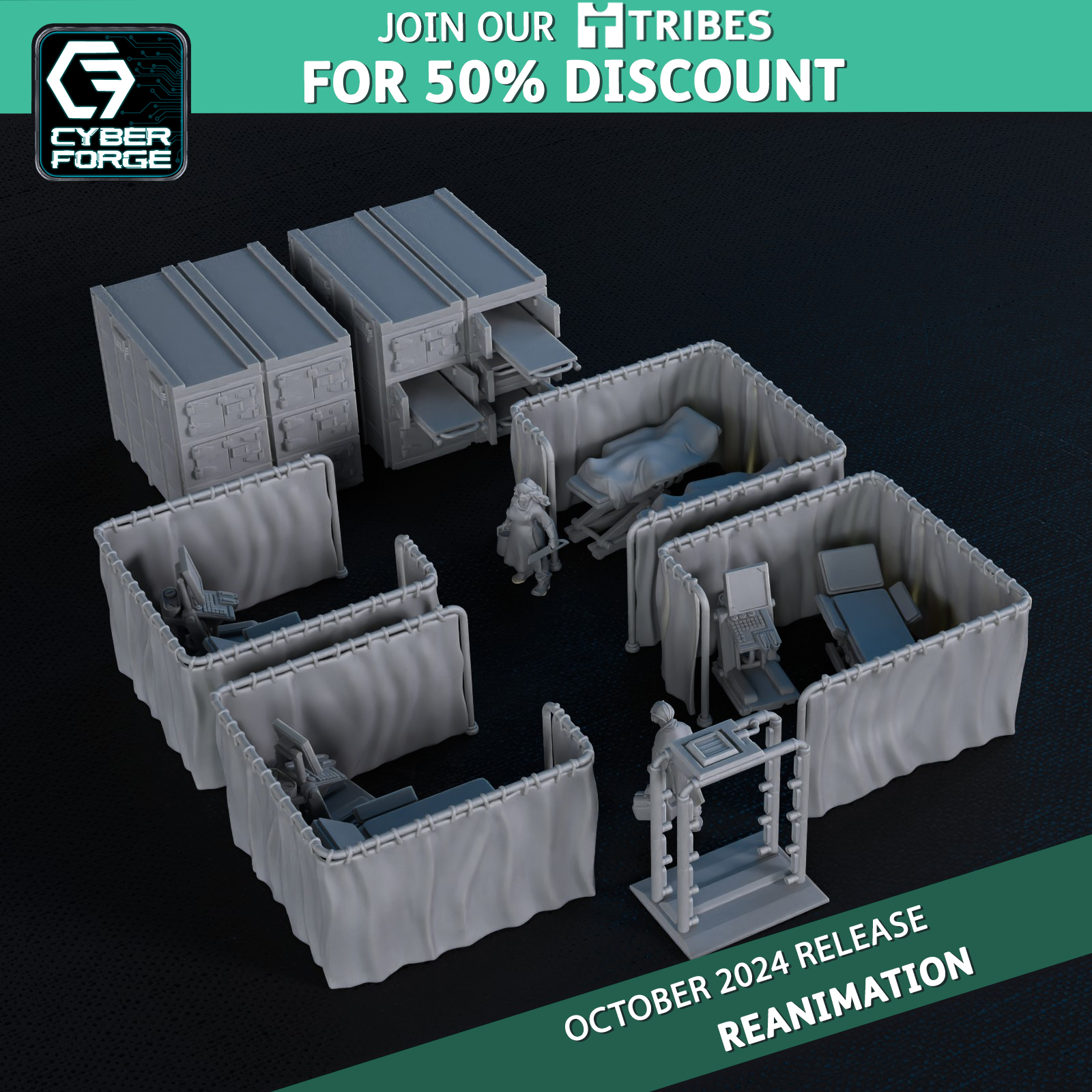 Morgue Terrain - Reanimation- Cyber Forge Miniatures October 2024