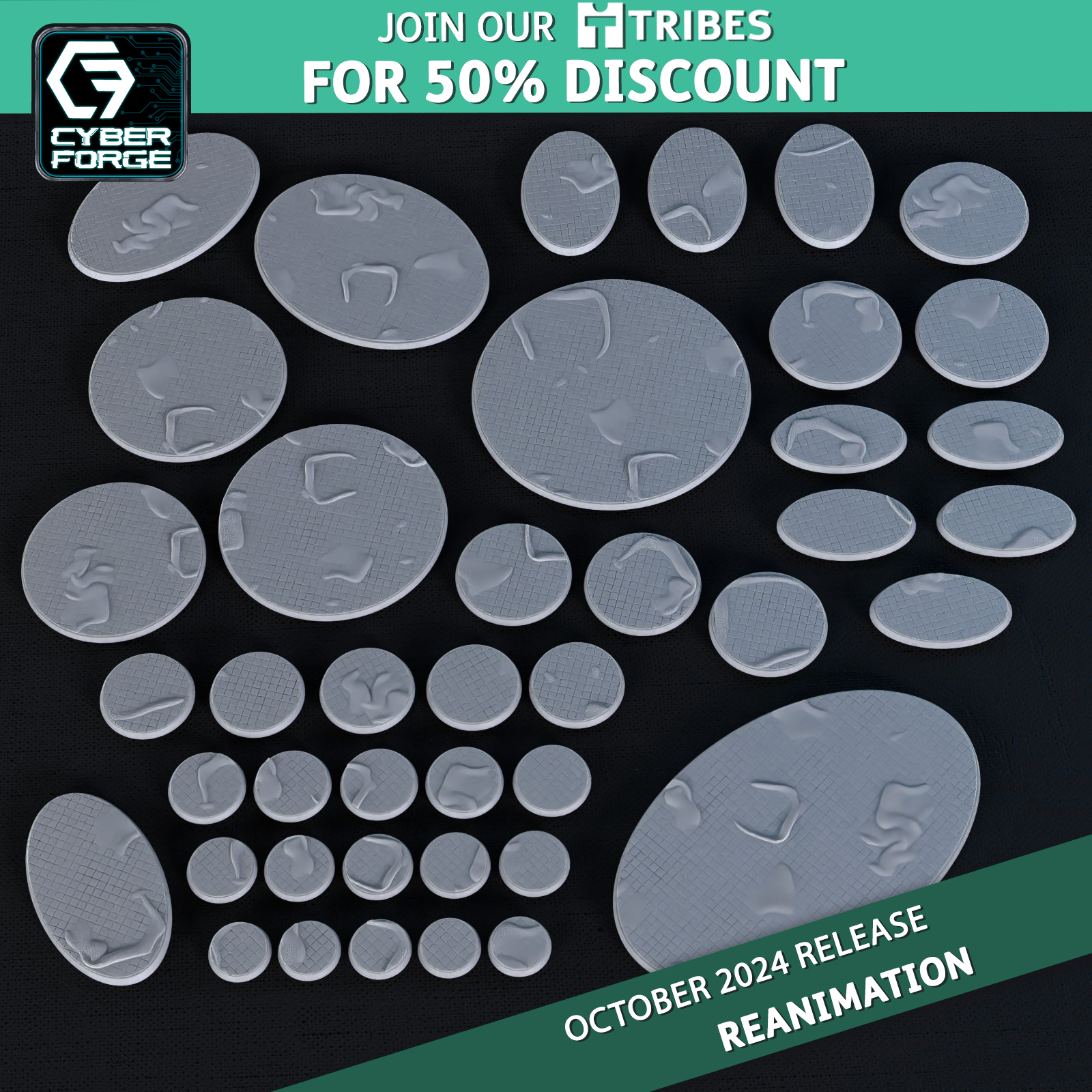 Bases - Reanimation- Cyber Forge Miniatures October 2024