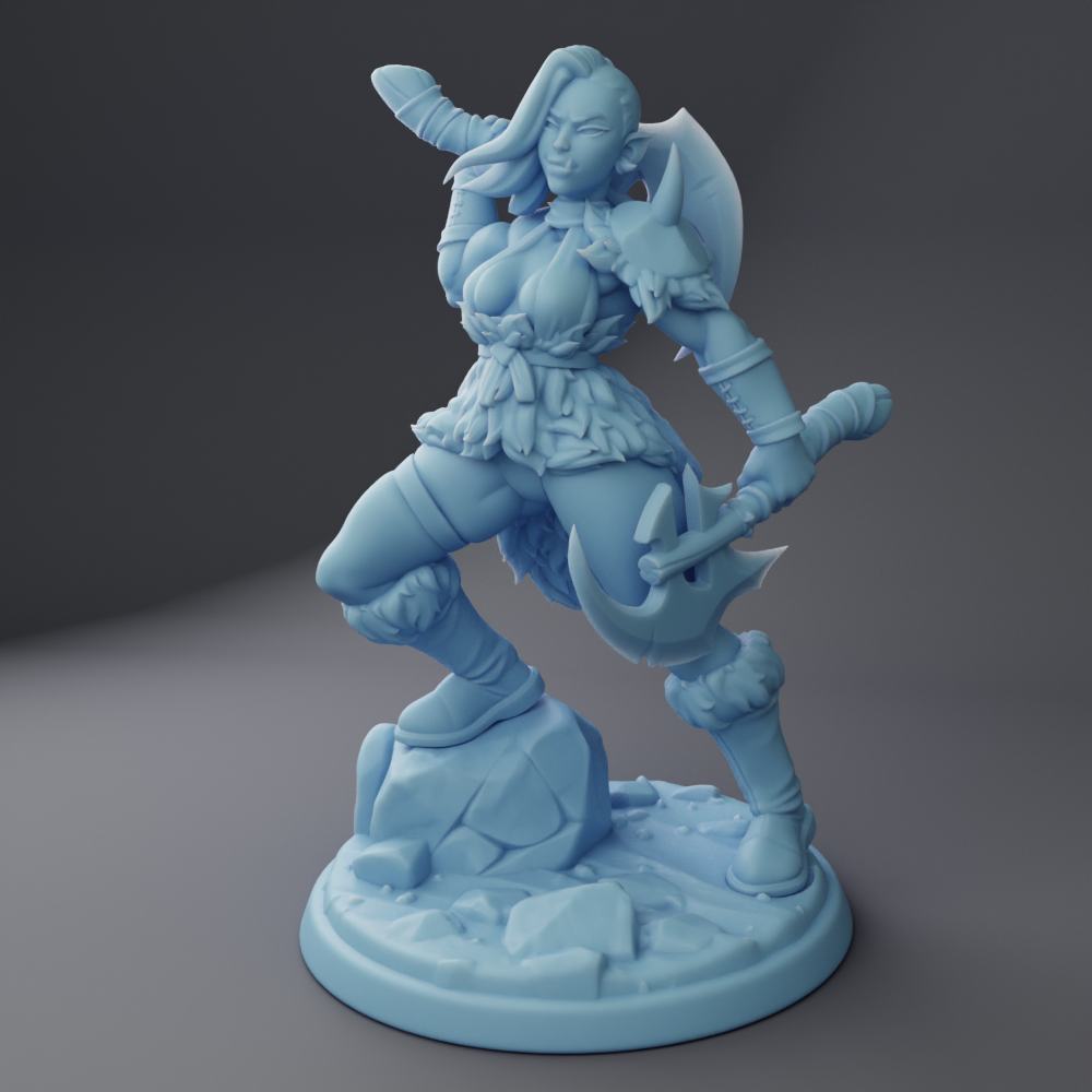 Mayarra the Orc Barbarian ( Female Orc Barbarian / Barbarian with Dual Axes / Fighter / Warrior )