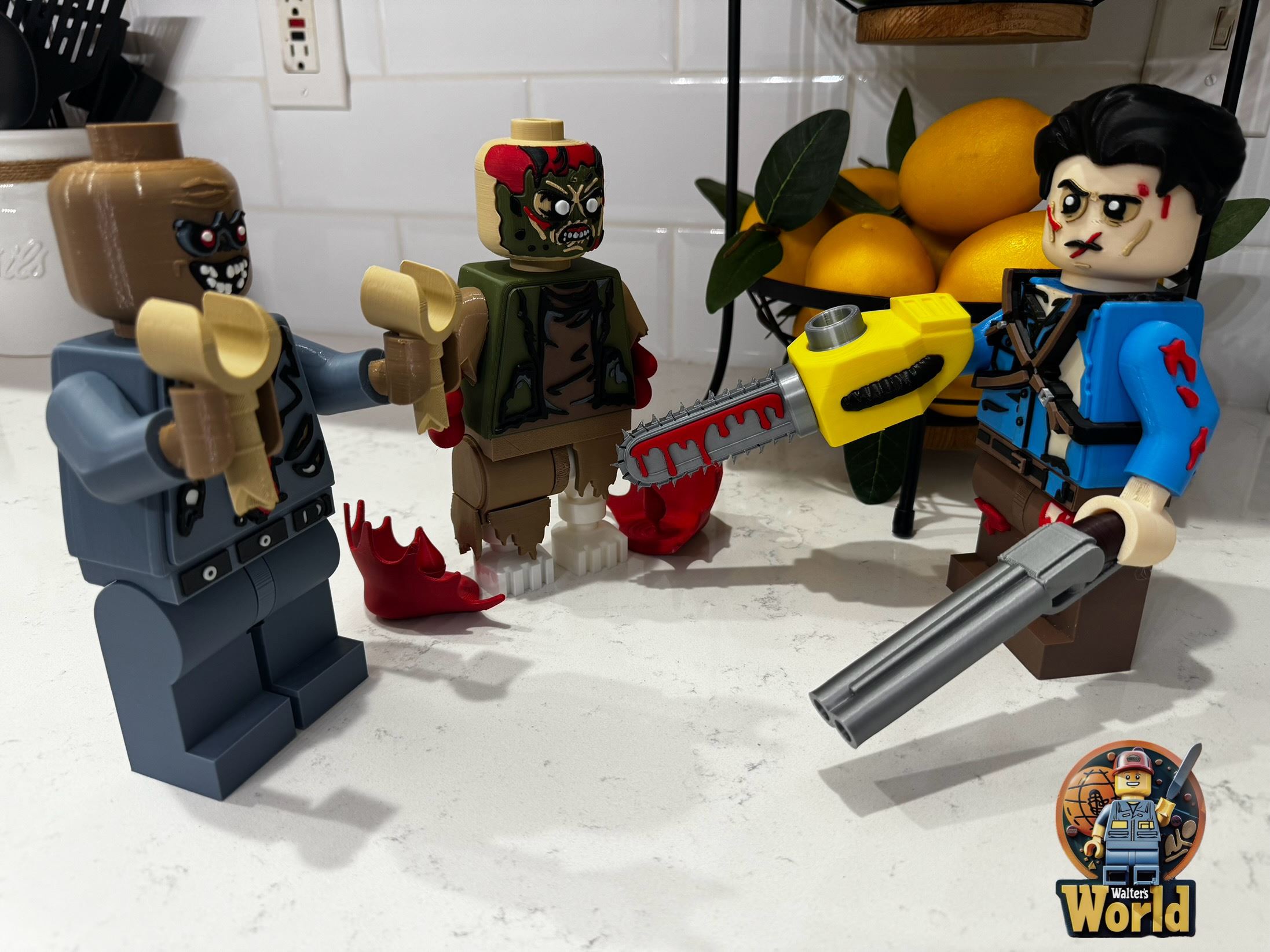 Heroic Survivor with Zombie Bricks