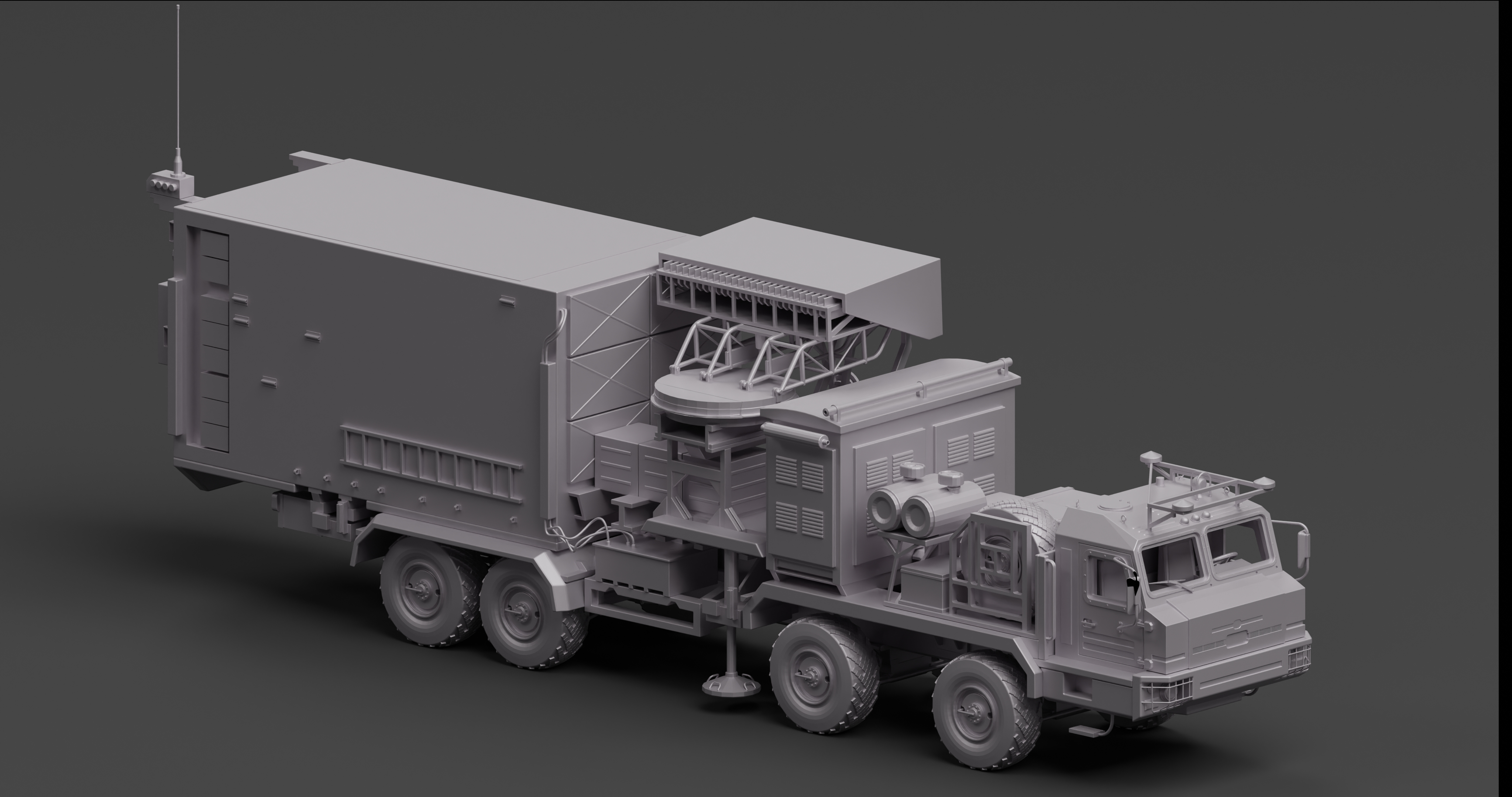 Russian 55Zh6ME Ku RLK radar on BAZ 6909 truck
