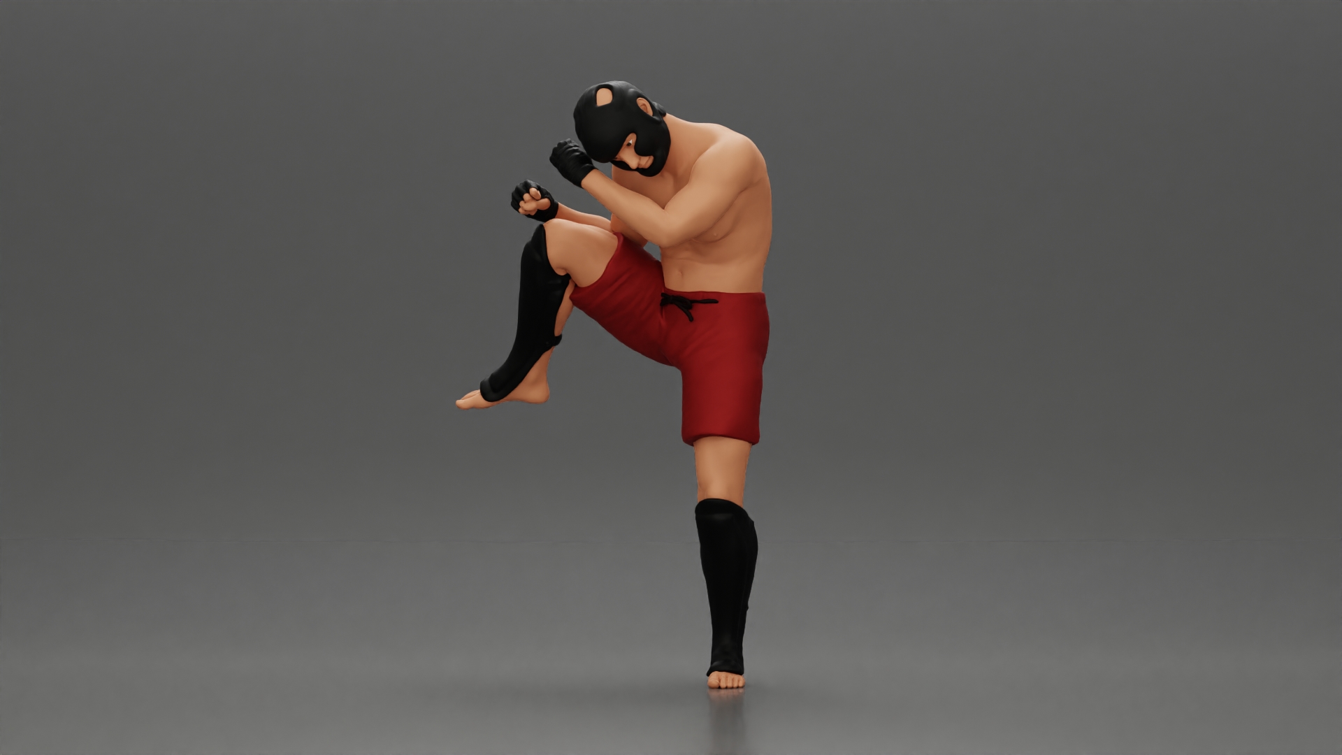Martial Arts Fighter in Action Pose