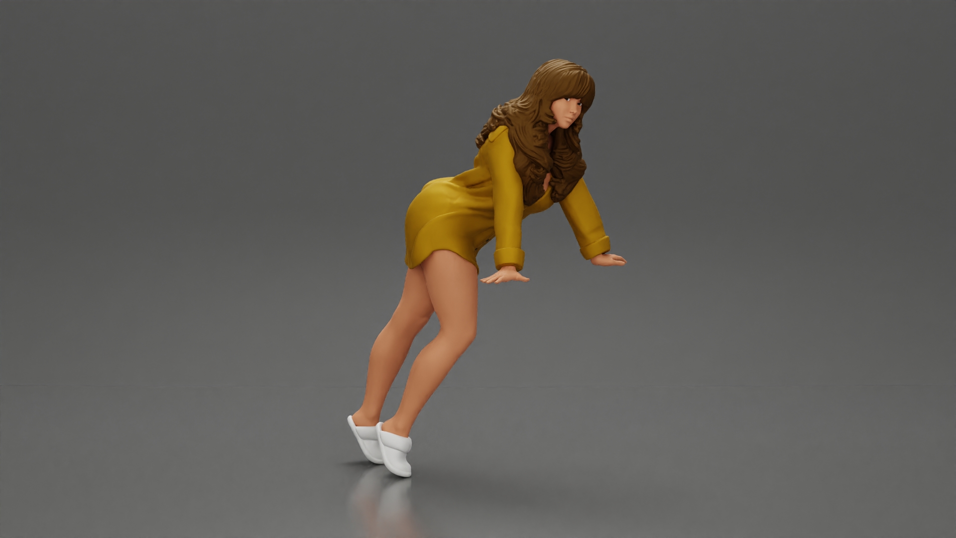 Stylish Woman in long shirt Striking a Dynamic Pose