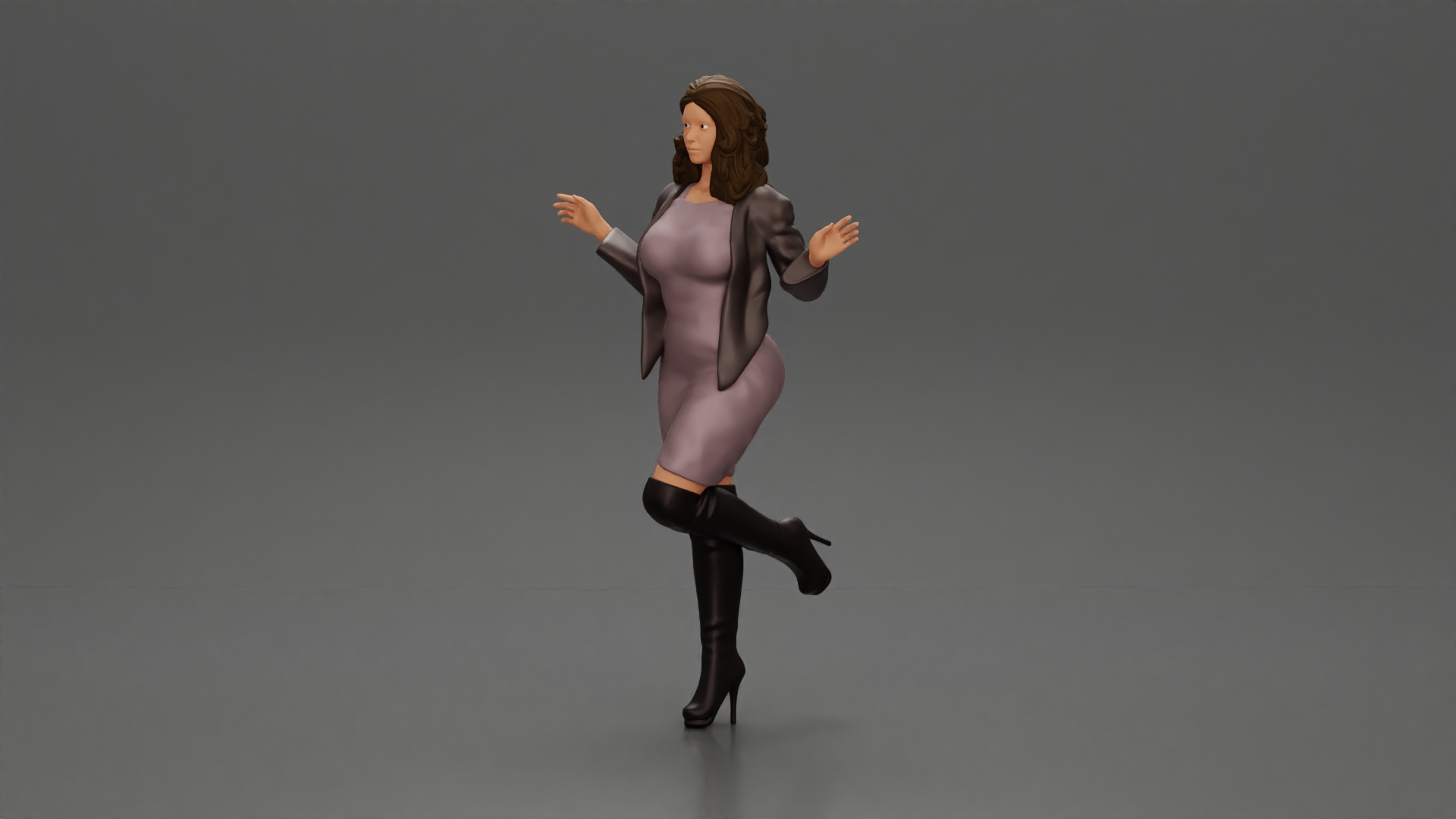 Fashion Forward Stylish Woman in Trendy Ensemble