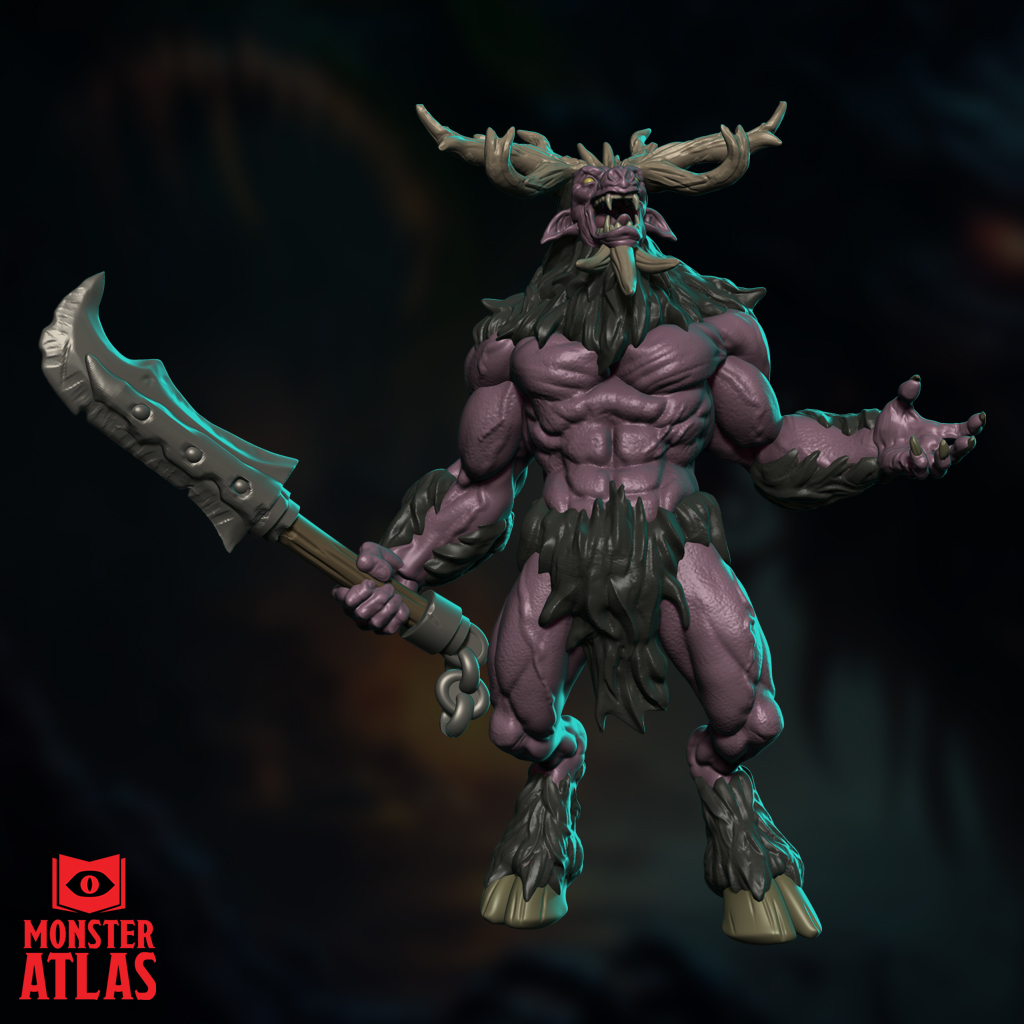 Horned Demon King | Beast Tyrant | Labyrinth Lord | DnD 5e STL Miniature | 32mm Resin