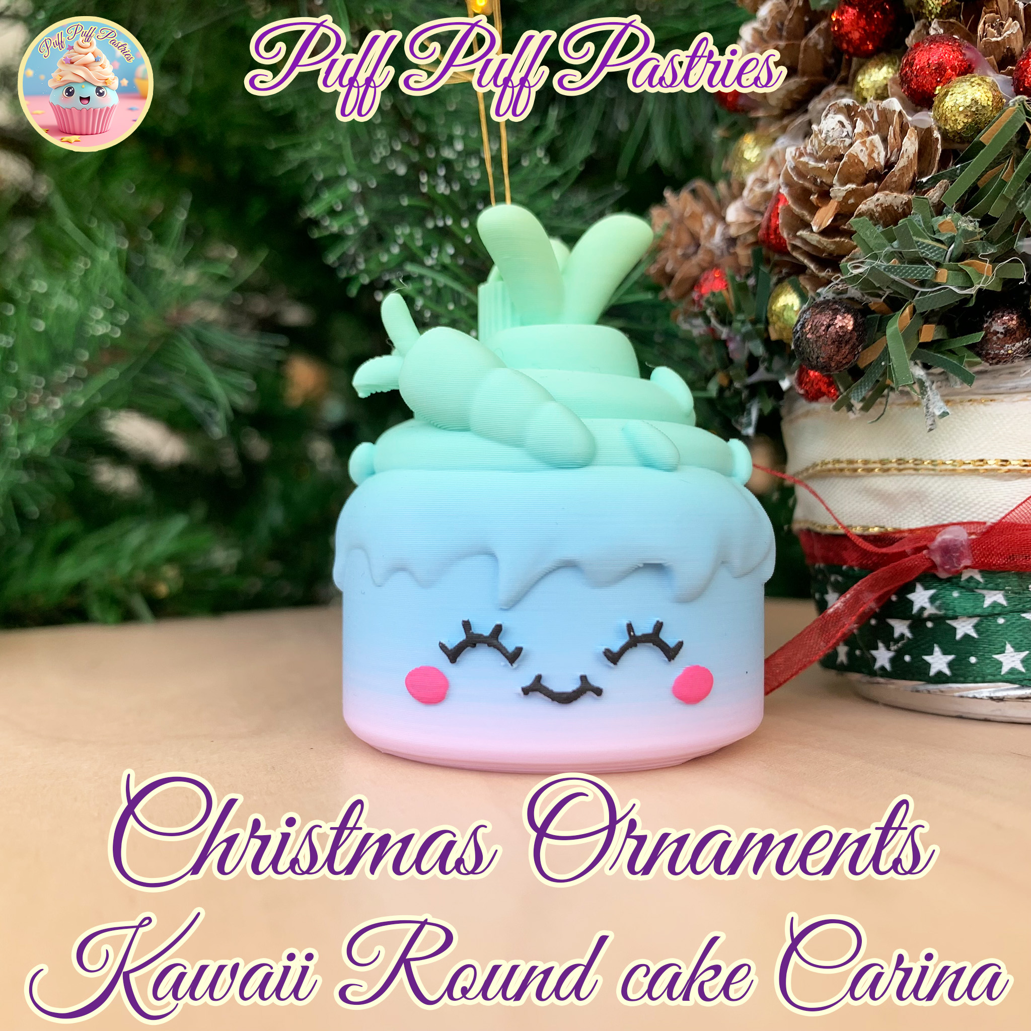 Christmas Ornaments Kawaii Round cake Carina