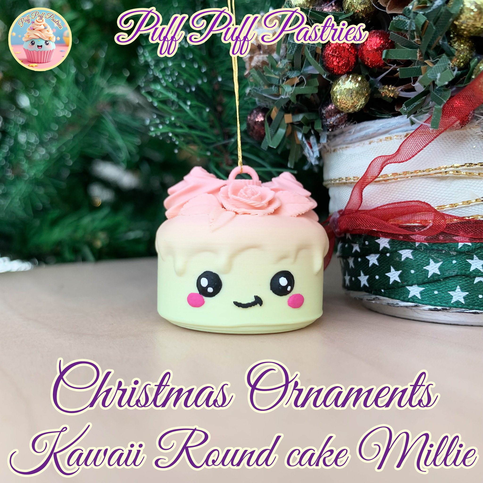 Christmas Ornaments Kawaii Round cake Millie
