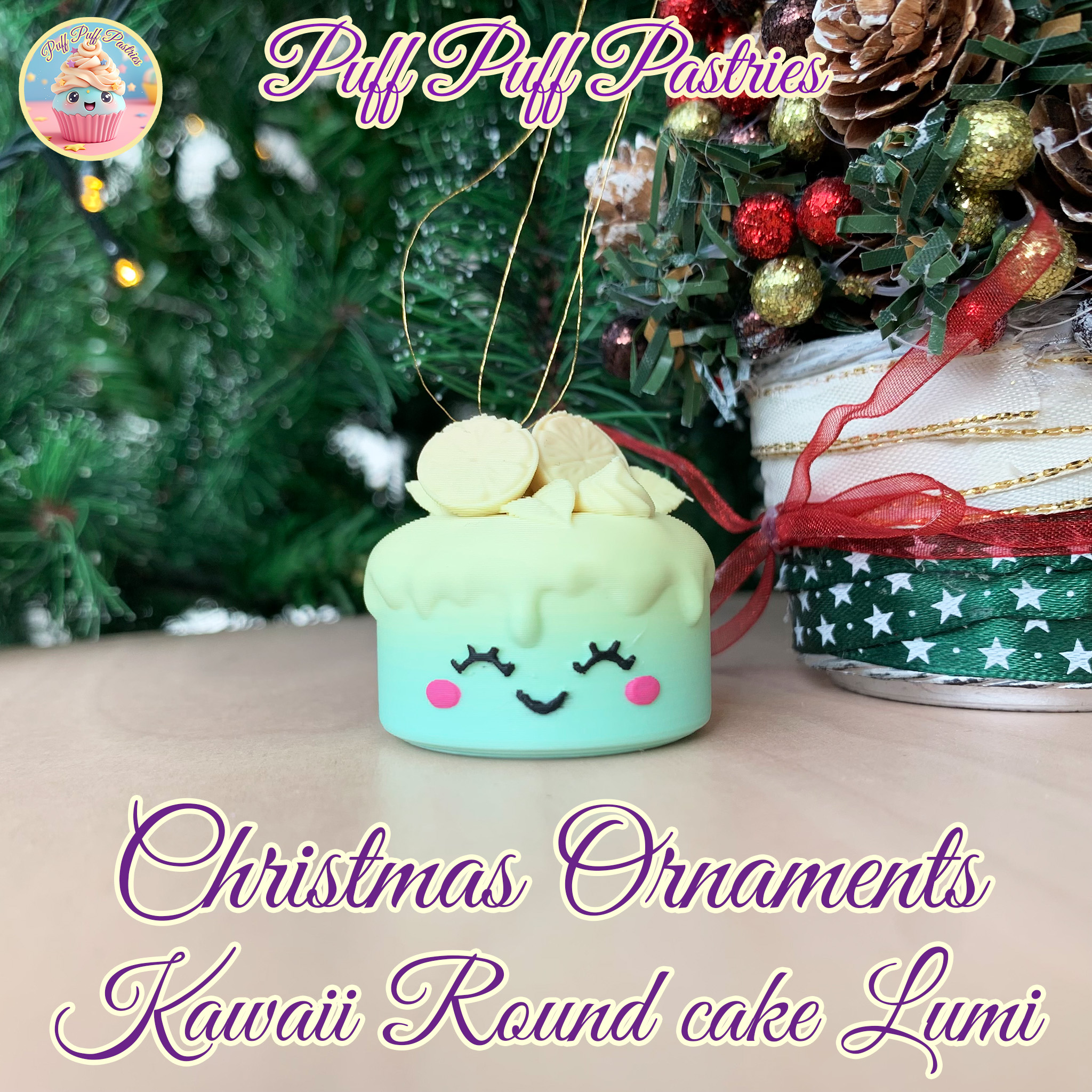 Christmas Ornaments Kawaii Round cake Lumi