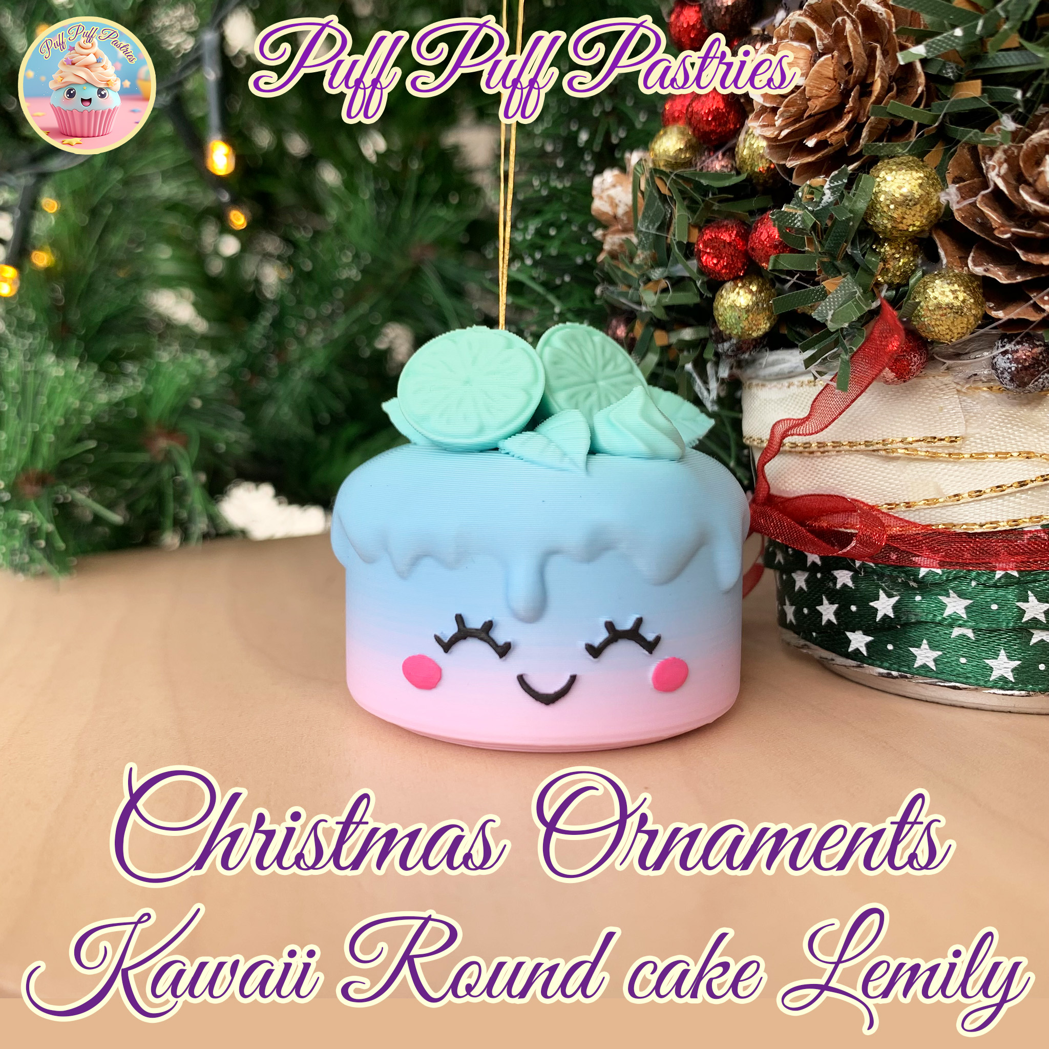 Christmas Ornaments Kawaii Round cake Lemily