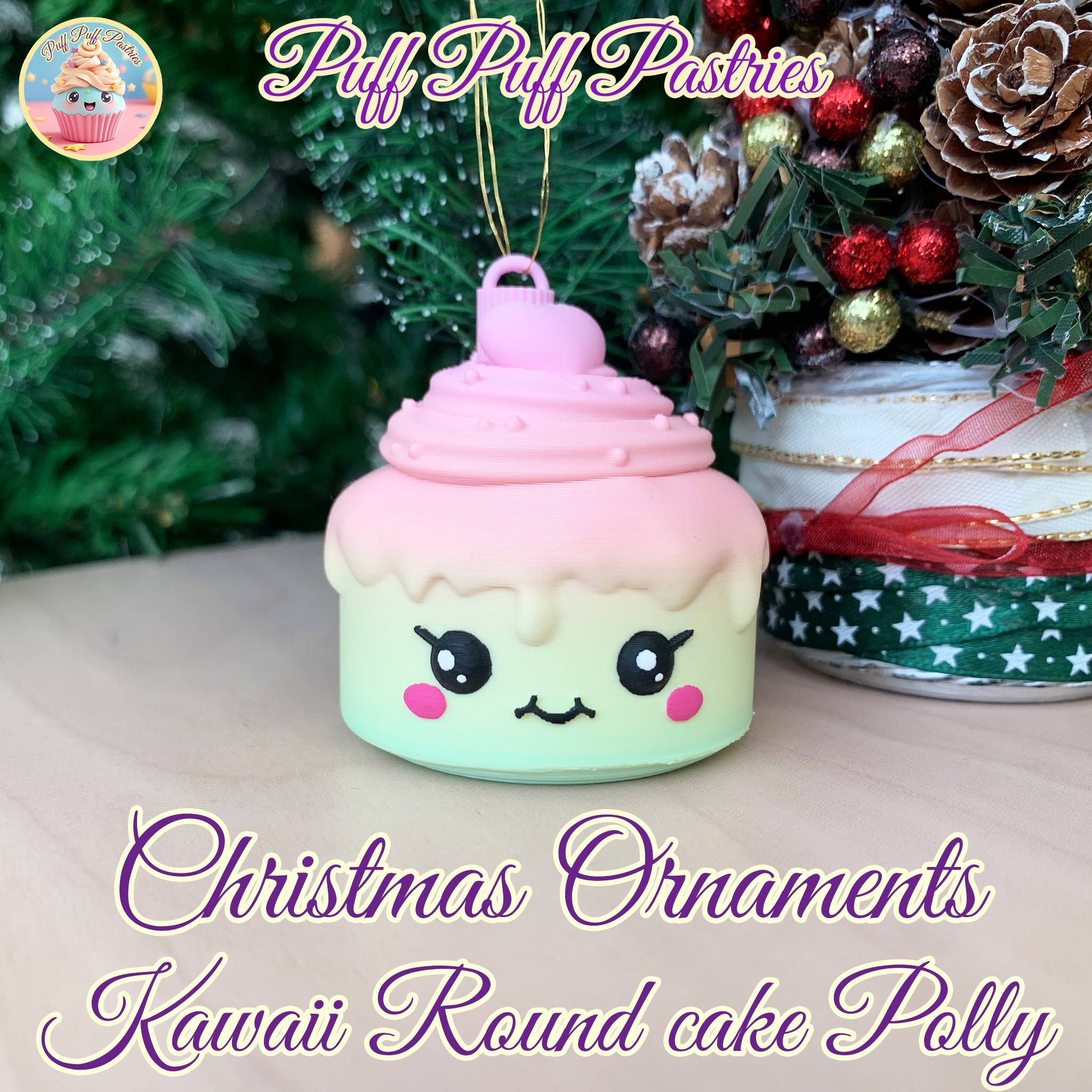Christmas Ornaments Kawaii Round cake Polly