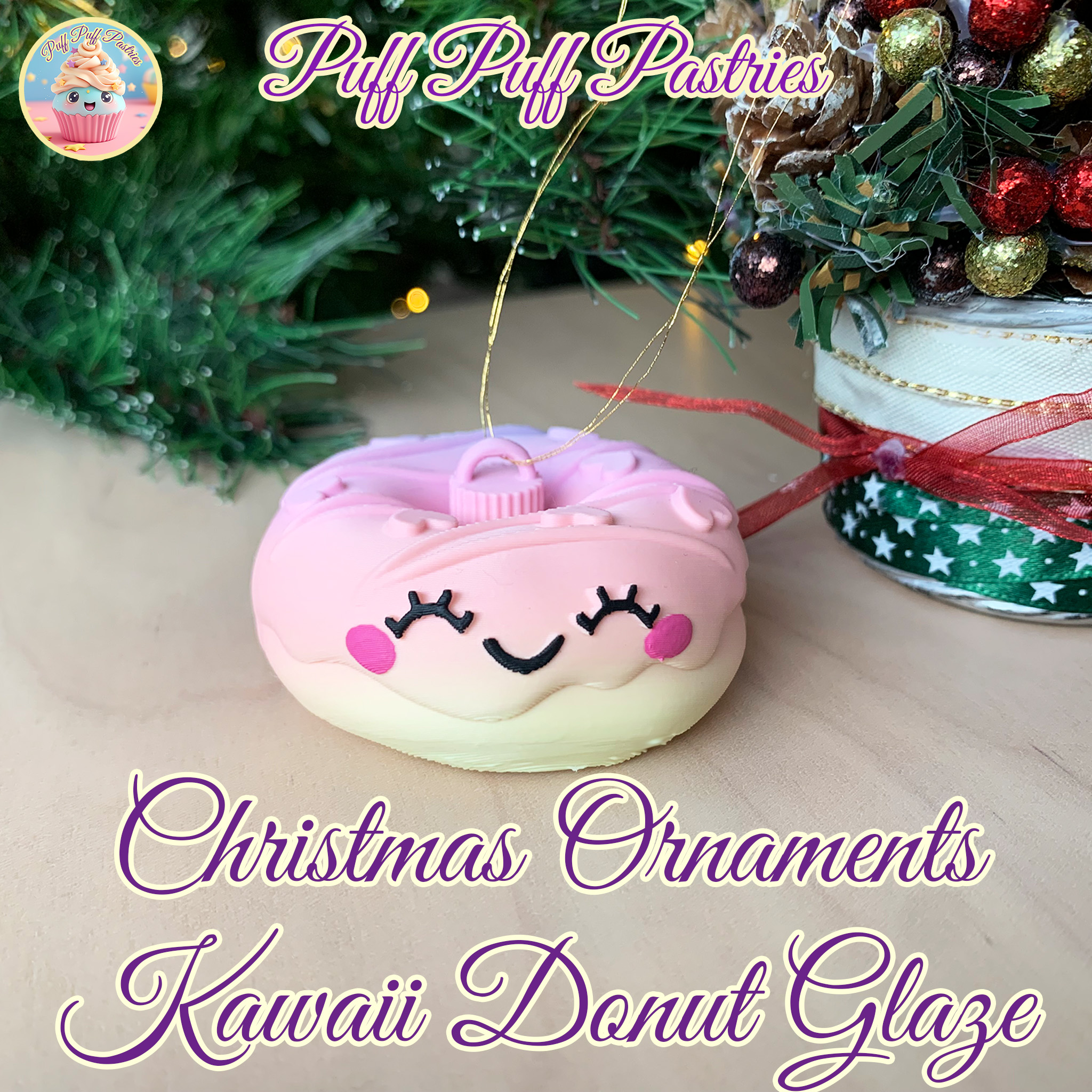 Christmas Ornaments Kawaii Donut Glaze